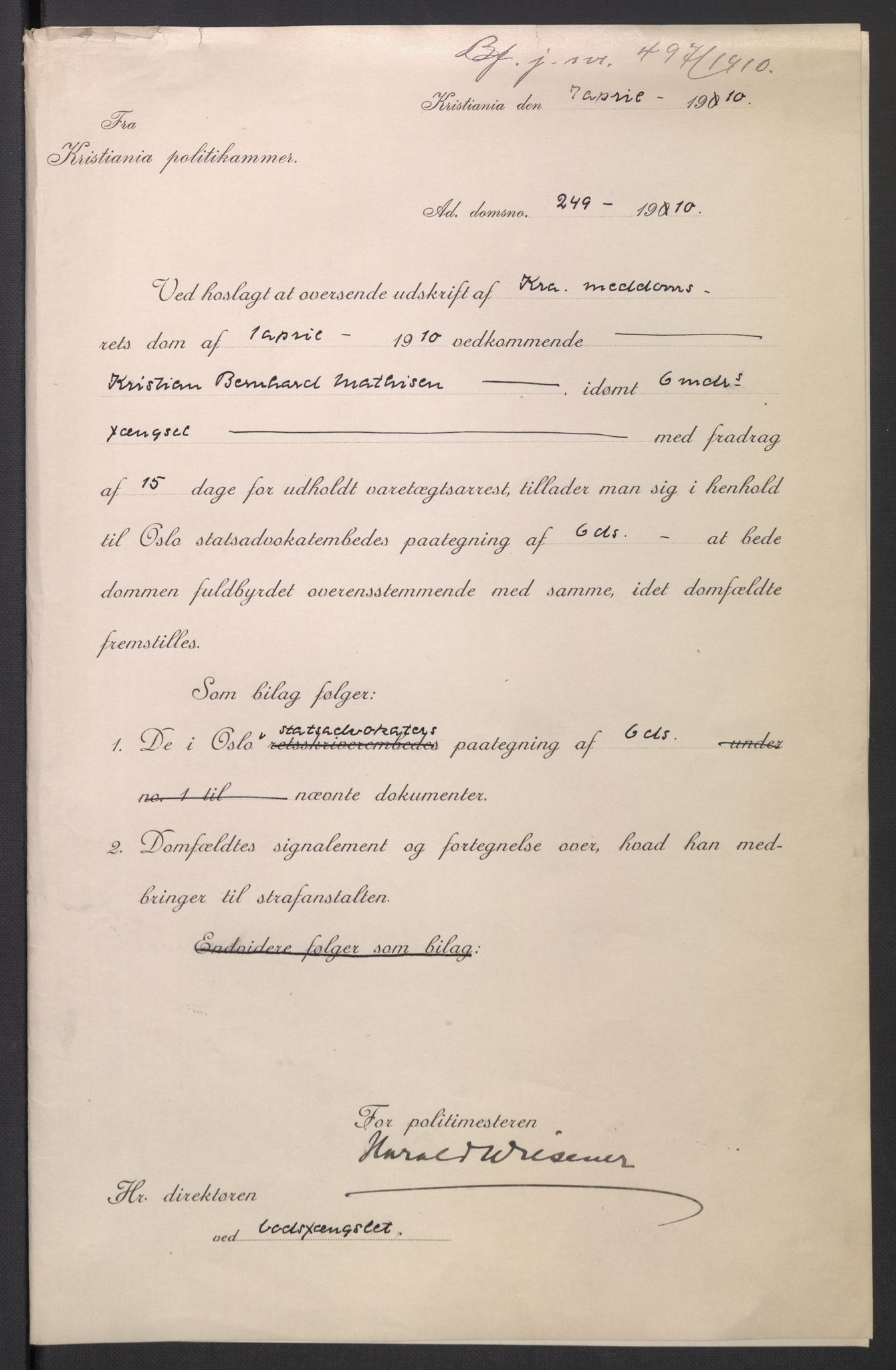 Botsfengslet, AV/RA-S-1539/D/Dn/L0331: Domsakter nr. 49n - 83n, 1910, s. 1229