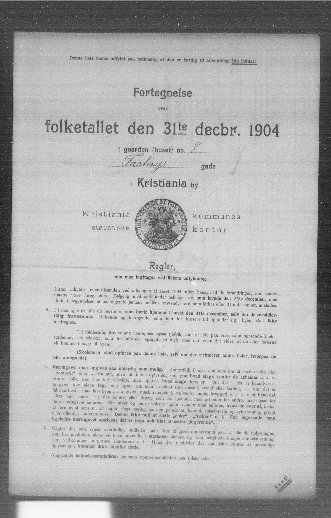 OBA, Kommunal folketelling 31.12.1904 for Kristiania kjøpstad, 1904, s. 4857