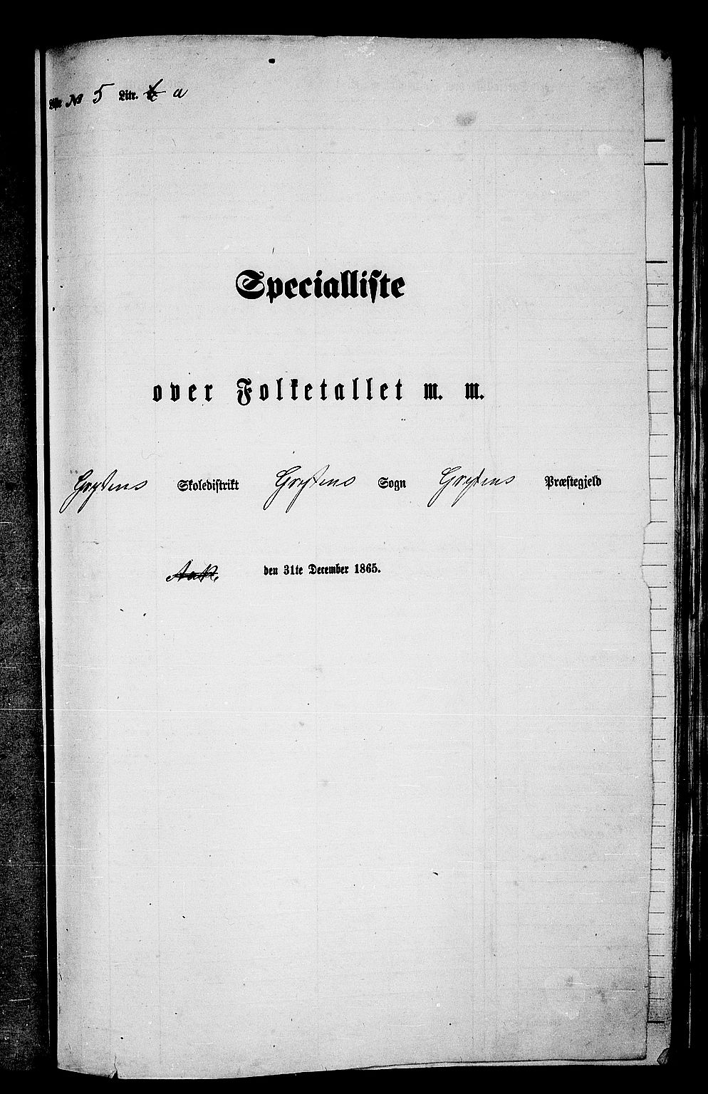 RA, Folketelling 1865 for 1539P Grytten prestegjeld, 1865, s. 85