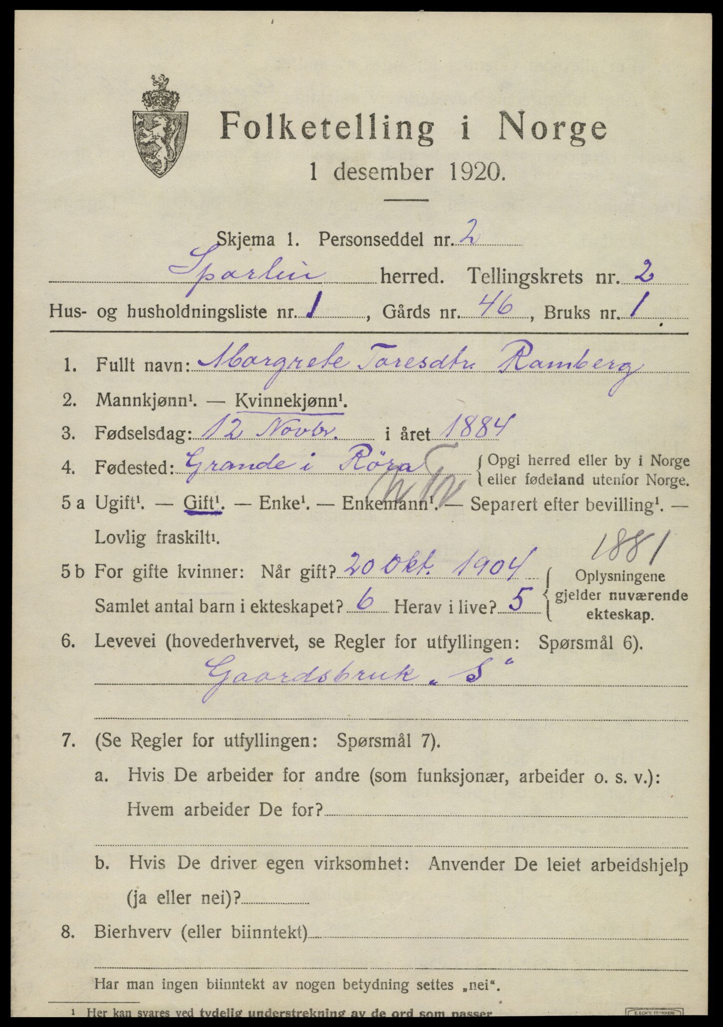 SAT, Folketelling 1920 for 1731 Sparbu herred, 1920, s. 3213