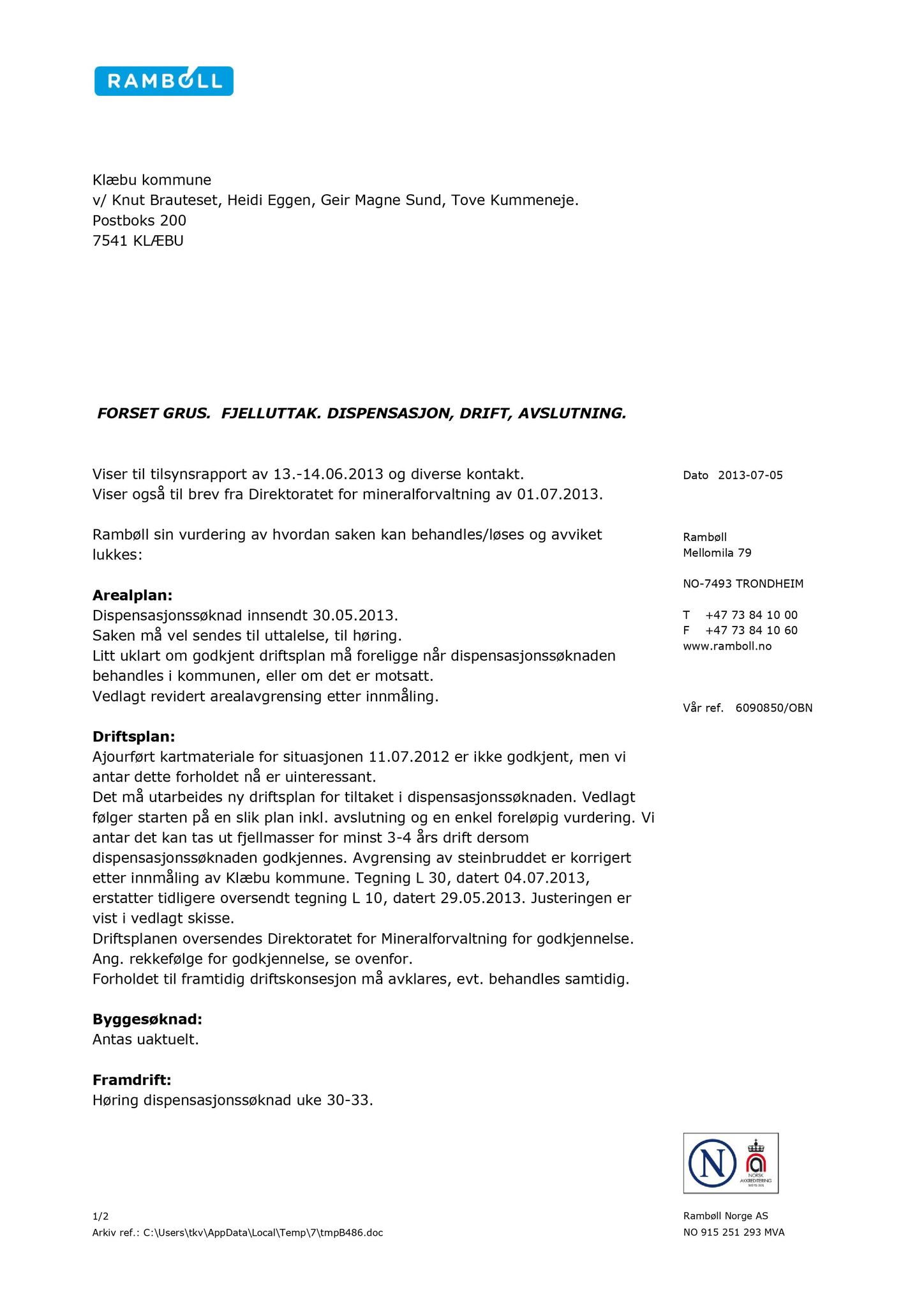 Klæbu Kommune, TRKO/KK/02-FS/L006: Formannsskapet - Møtedokumenter, 2013, s. 1652