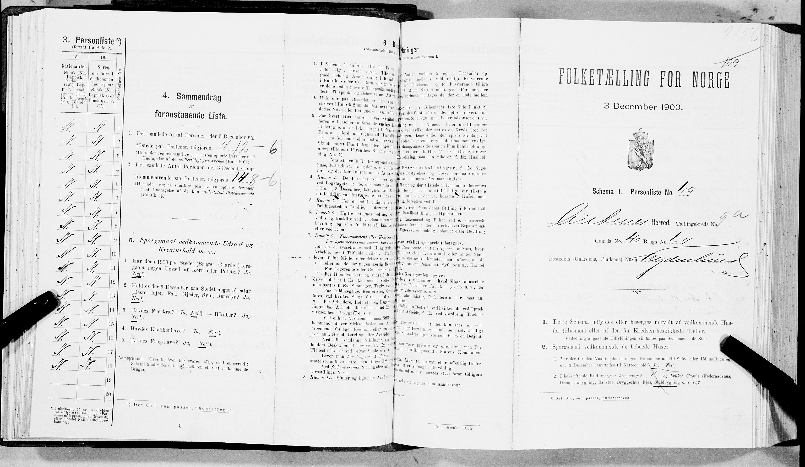 SAT, Folketelling 1900 for 1855 Ankenes herred, 1900, s. 757