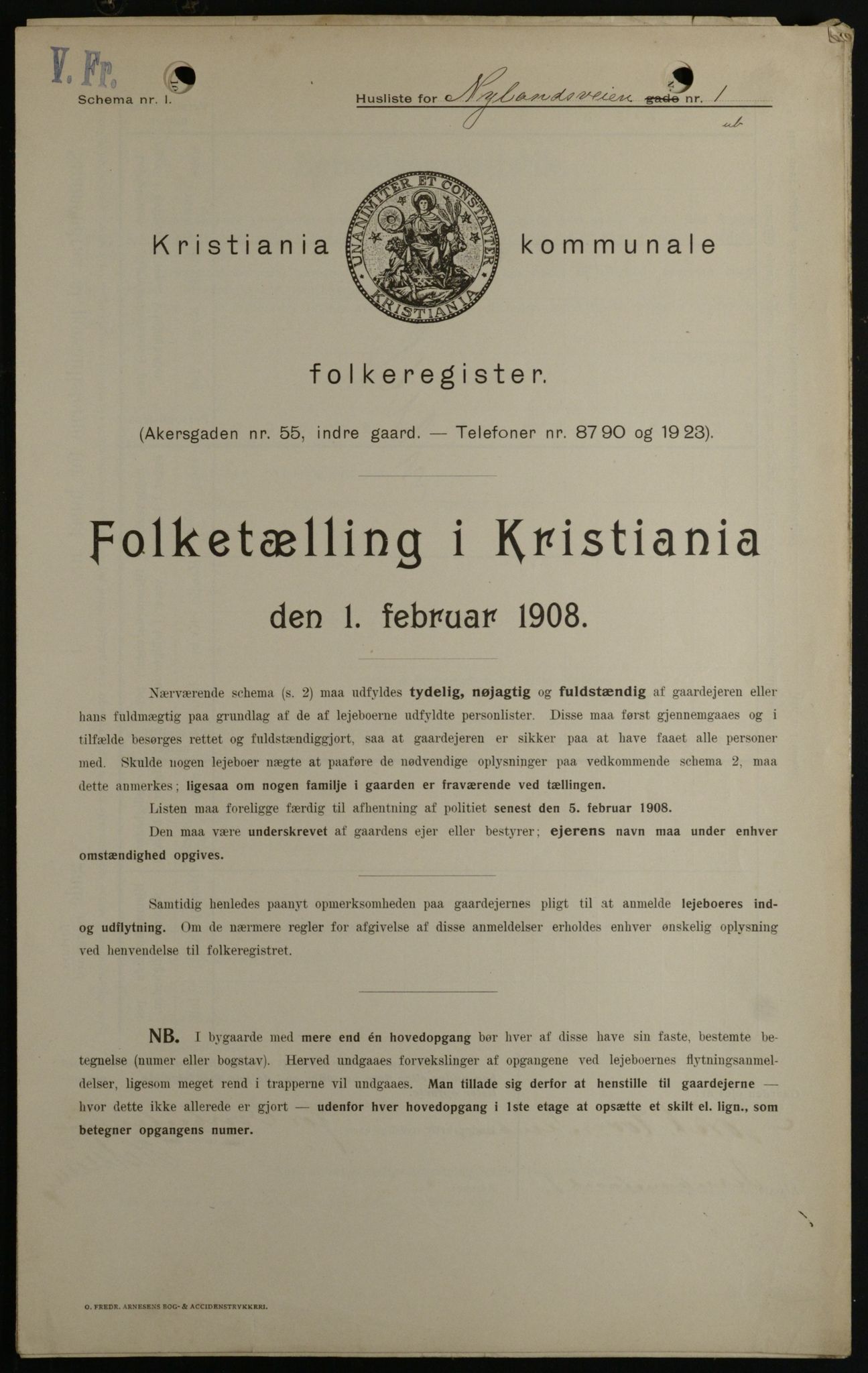 OBA, Kommunal folketelling 1.2.1908 for Kristiania kjøpstad, 1908, s. 66526