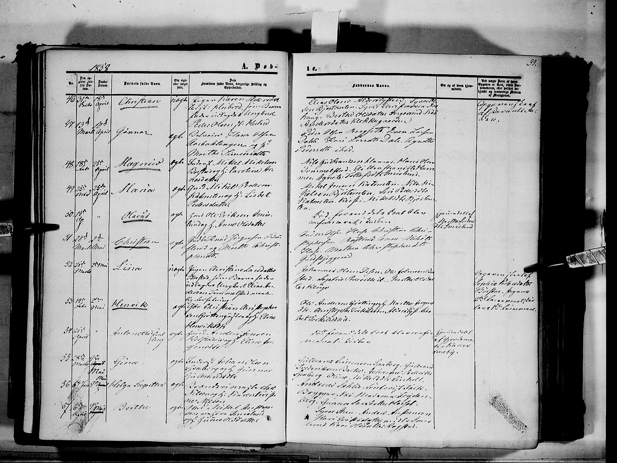 Vang prestekontor, Hedmark, AV/SAH-PREST-008/H/Ha/Haa/L0012: Ministerialbok nr. 12, 1855-1870, s. 39
