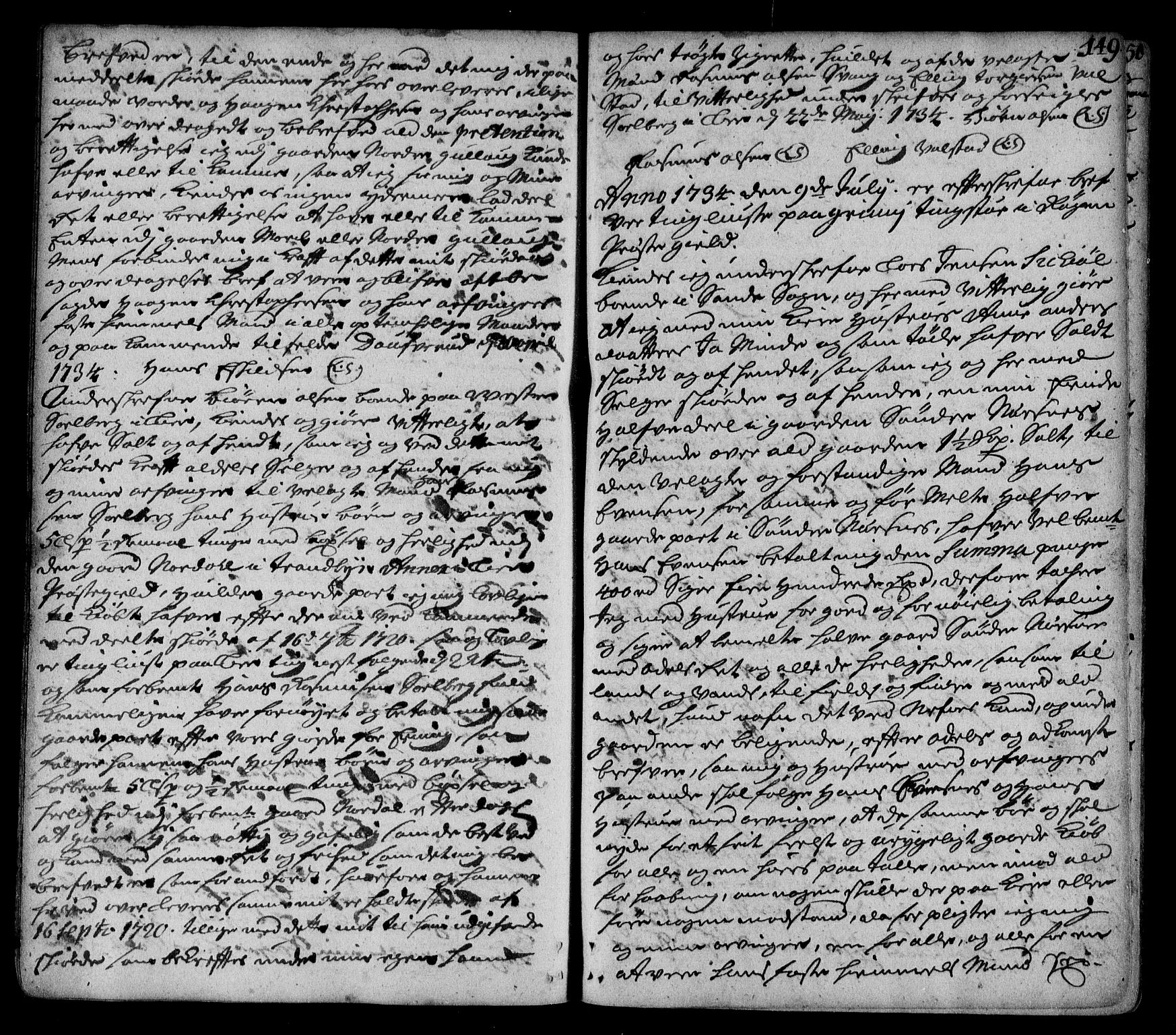 Lier, Røyken og Hurum sorenskriveri, SAKO/A-89/G/Ga/Gaa/L0002: Pantebok nr. II, 1725-1755, s. 149