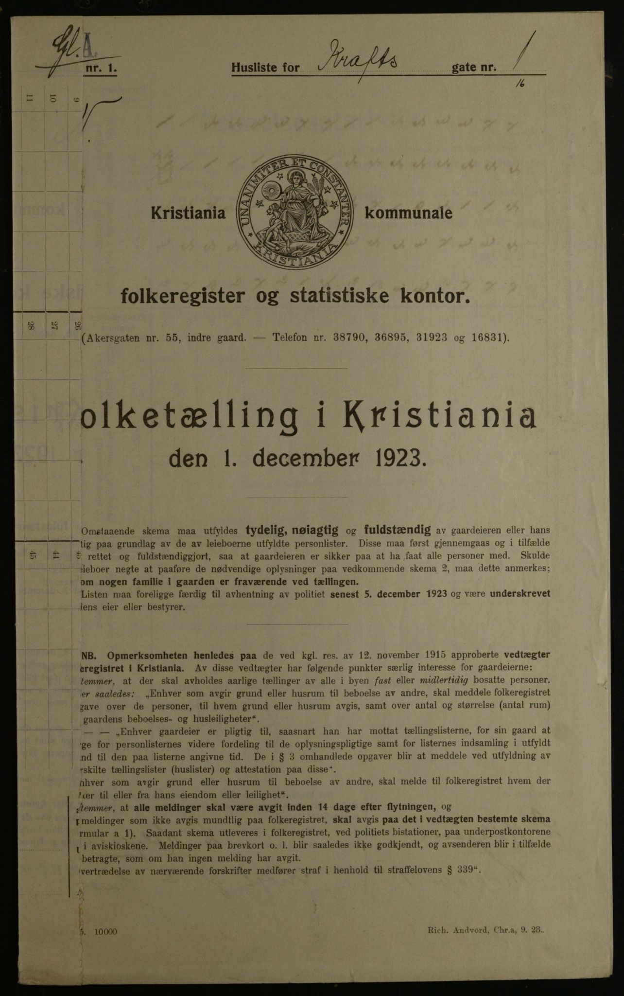 OBA, Kommunal folketelling 1.12.1923 for Kristiania, 1923, s. 60293