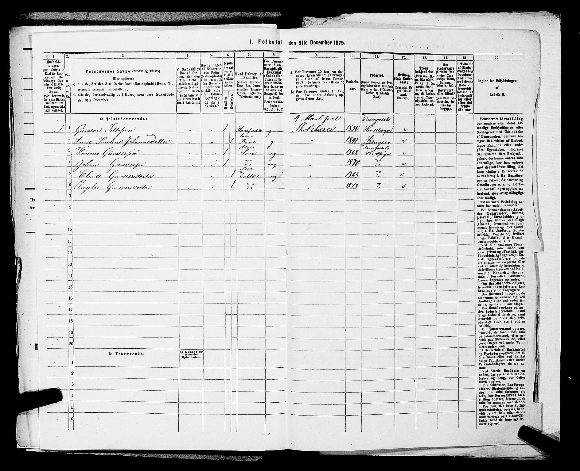 SAKO, Folketelling 1875 for 0817P Drangedal prestegjeld, 1875, s. 229