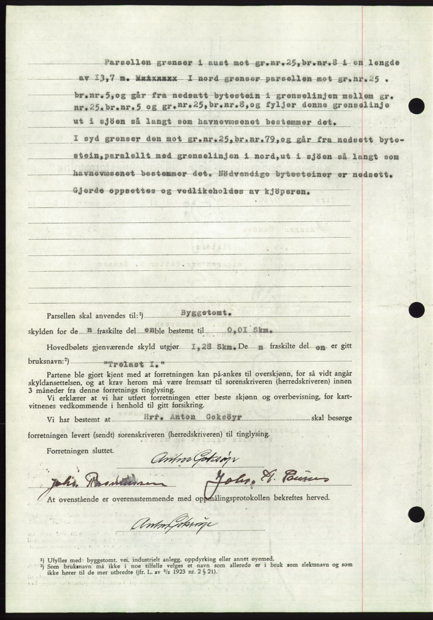 Søre Sunnmøre sorenskriveri, AV/SAT-A-4122/1/2/2C/L0104: Pantebok nr. 30A, 1956-1956, Dagboknr: 2240/1956