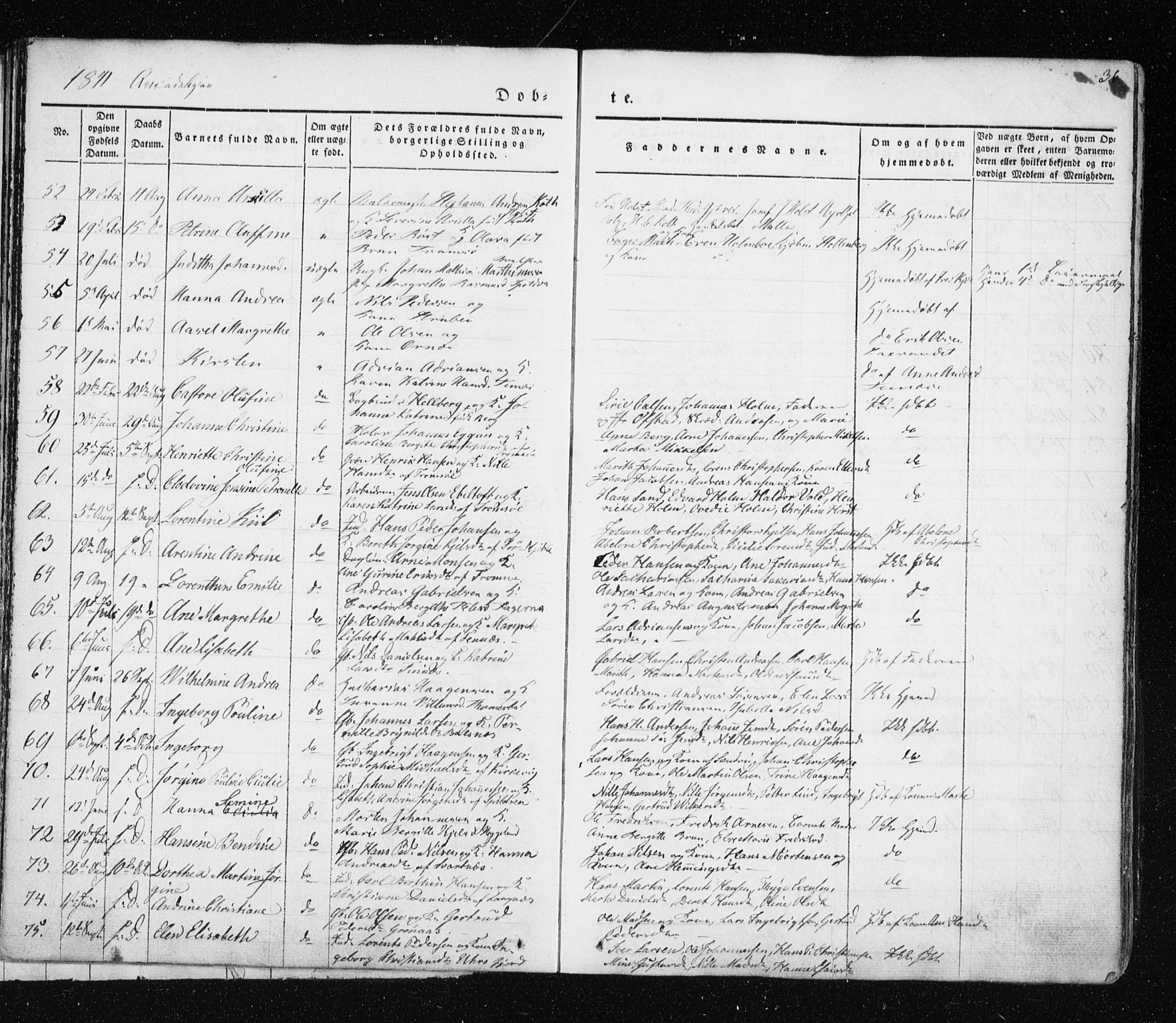 Tromsø sokneprestkontor/stiftsprosti/domprosti, AV/SATØ-S-1343/G/Ga/L0009kirke: Ministerialbok nr. 9, 1837-1847, s. 36