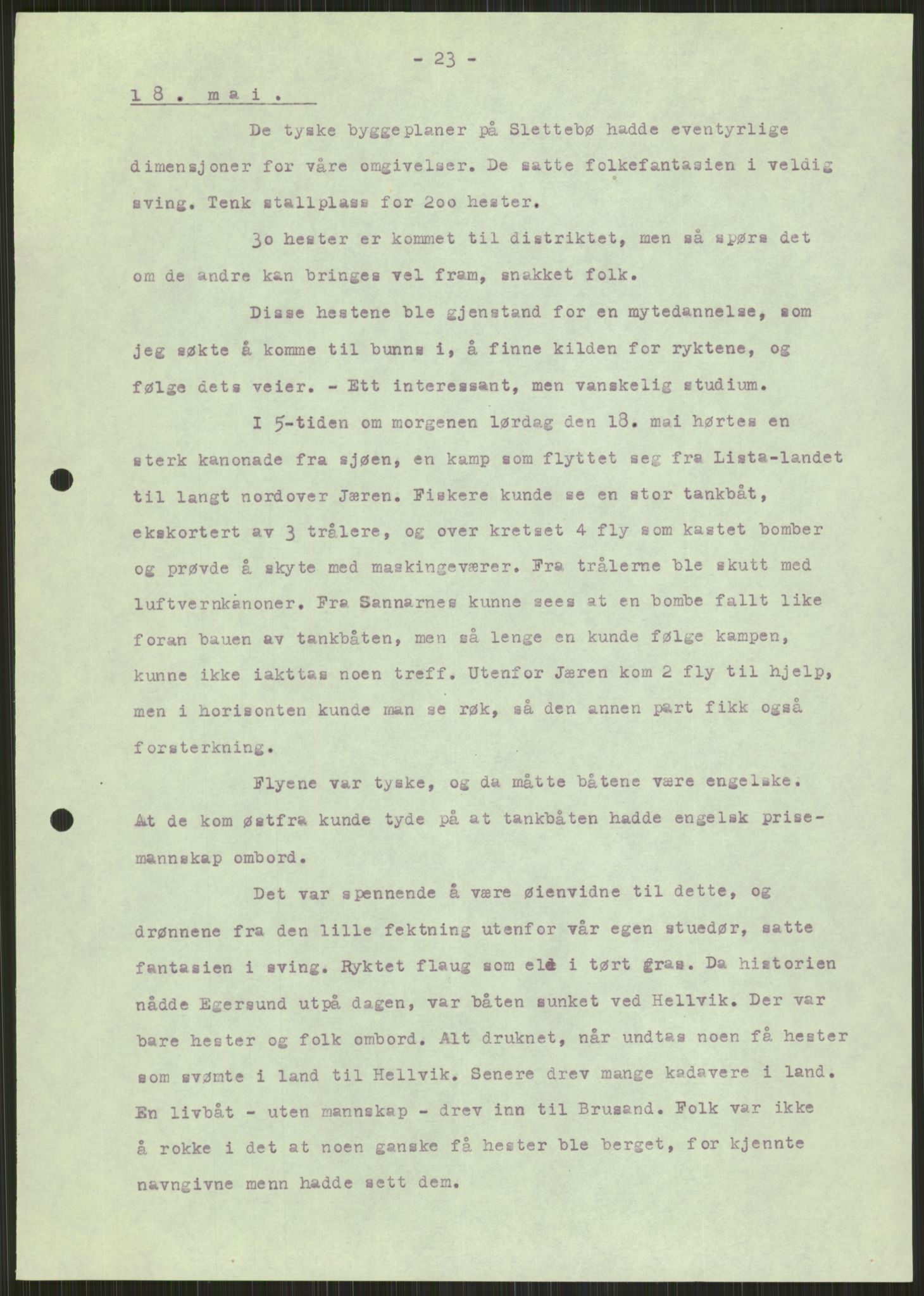 Forsvaret, Forsvarets krigshistoriske avdeling, AV/RA-RAFA-2017/Y/Ya/L0015: II-C-11-31 - Fylkesmenn.  Rapporter om krigsbegivenhetene 1940., 1940, s. 73