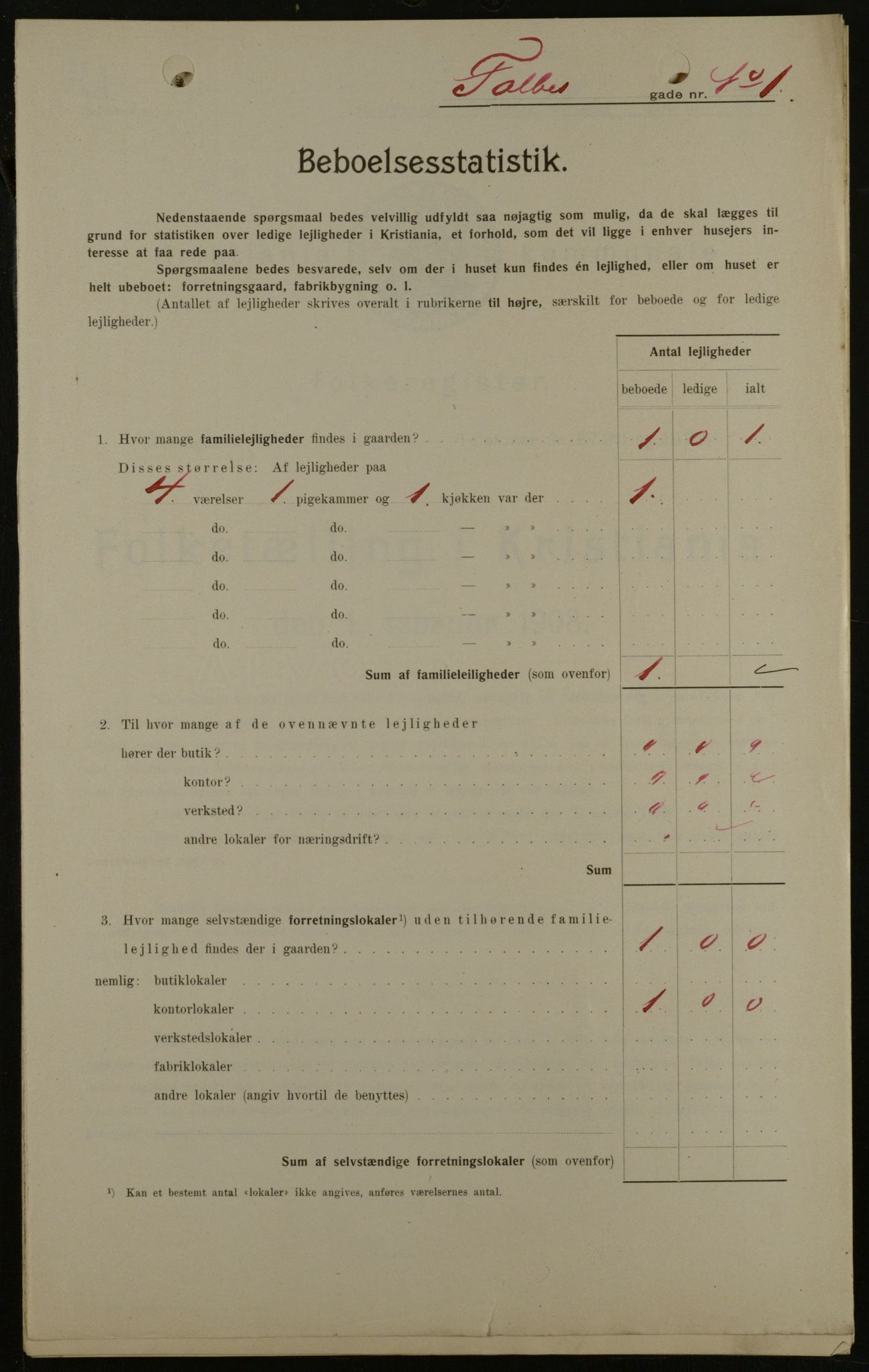 OBA, Kommunal folketelling 1.2.1908 for Kristiania kjøpstad, 1908, s. 21050