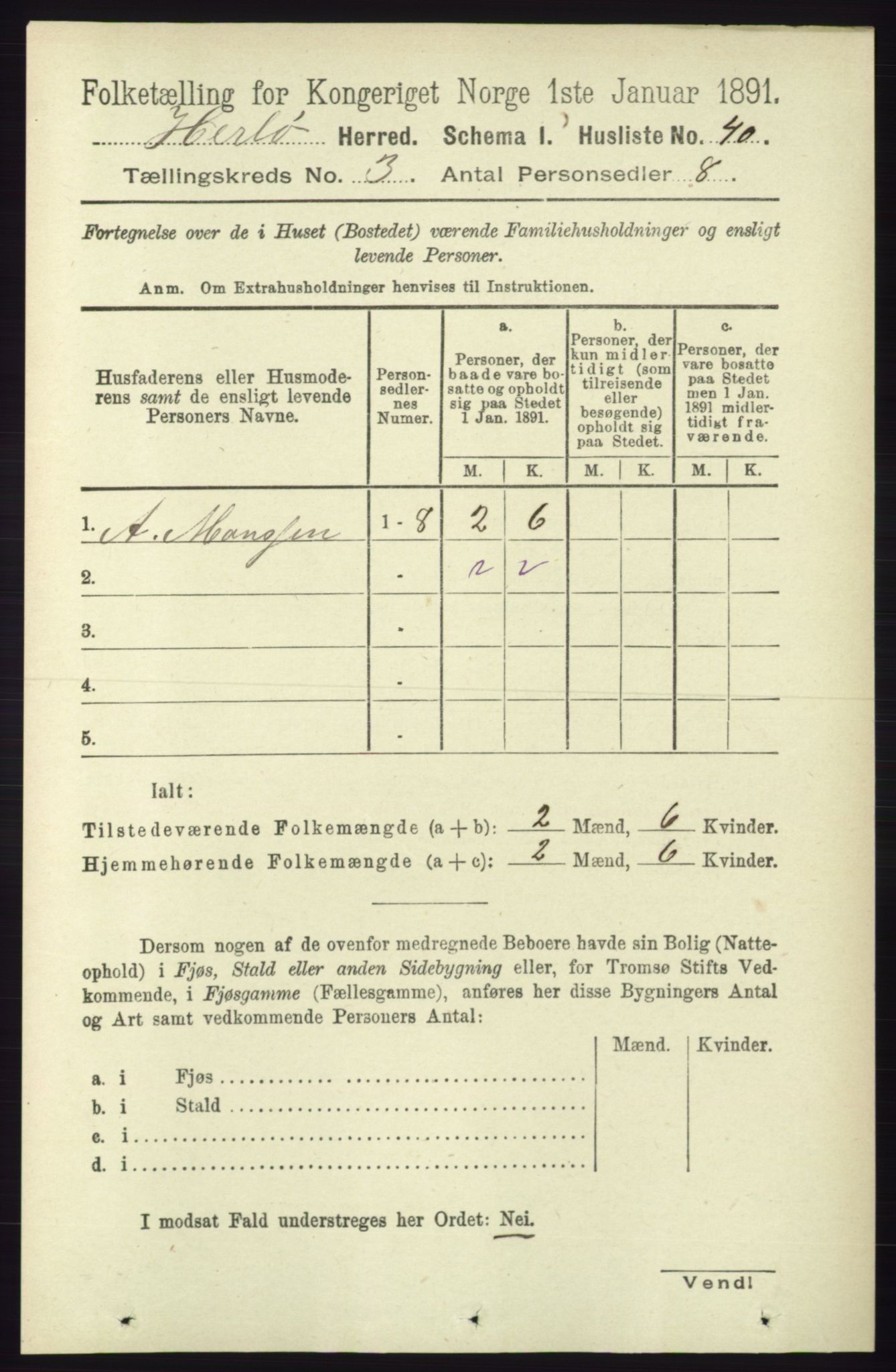 RA, Folketelling 1891 for 1258 Herdla herred, 1891, s. 1058