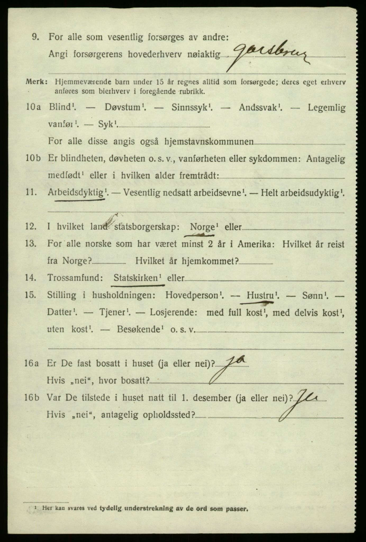 SAB, Folketelling 1920 for 1250 Haus herred, 1920, s. 5392