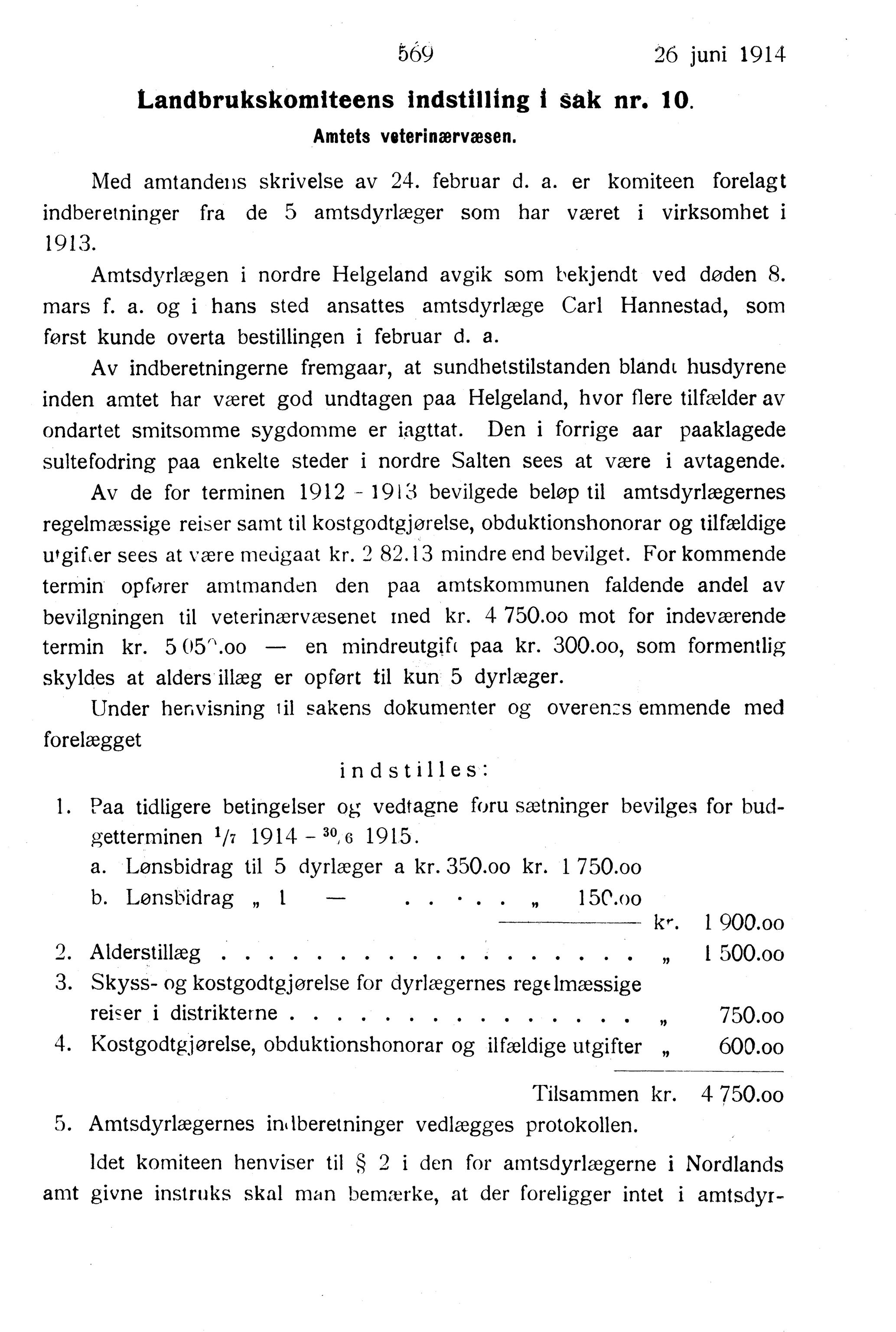 Nordland Fylkeskommune. Fylkestinget, AIN/NFK-17/176/A/Ac/L0037: Fylkestingsforhandlinger 1914, 1914