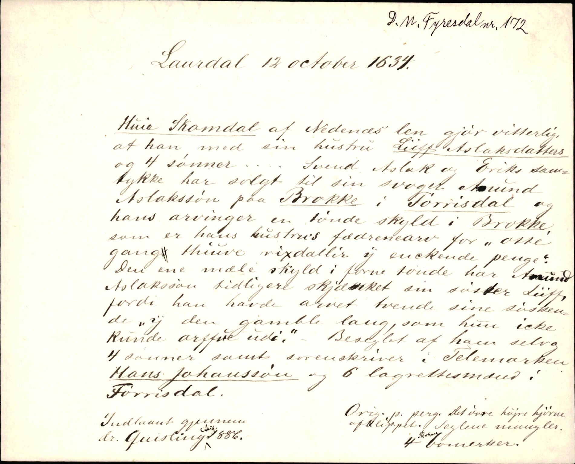 Riksarkivets diplomsamling, AV/RA-EA-5965/F35/F35d/L0003: Innlånte diplomer, seddelregister, 1621-1642, s. 451