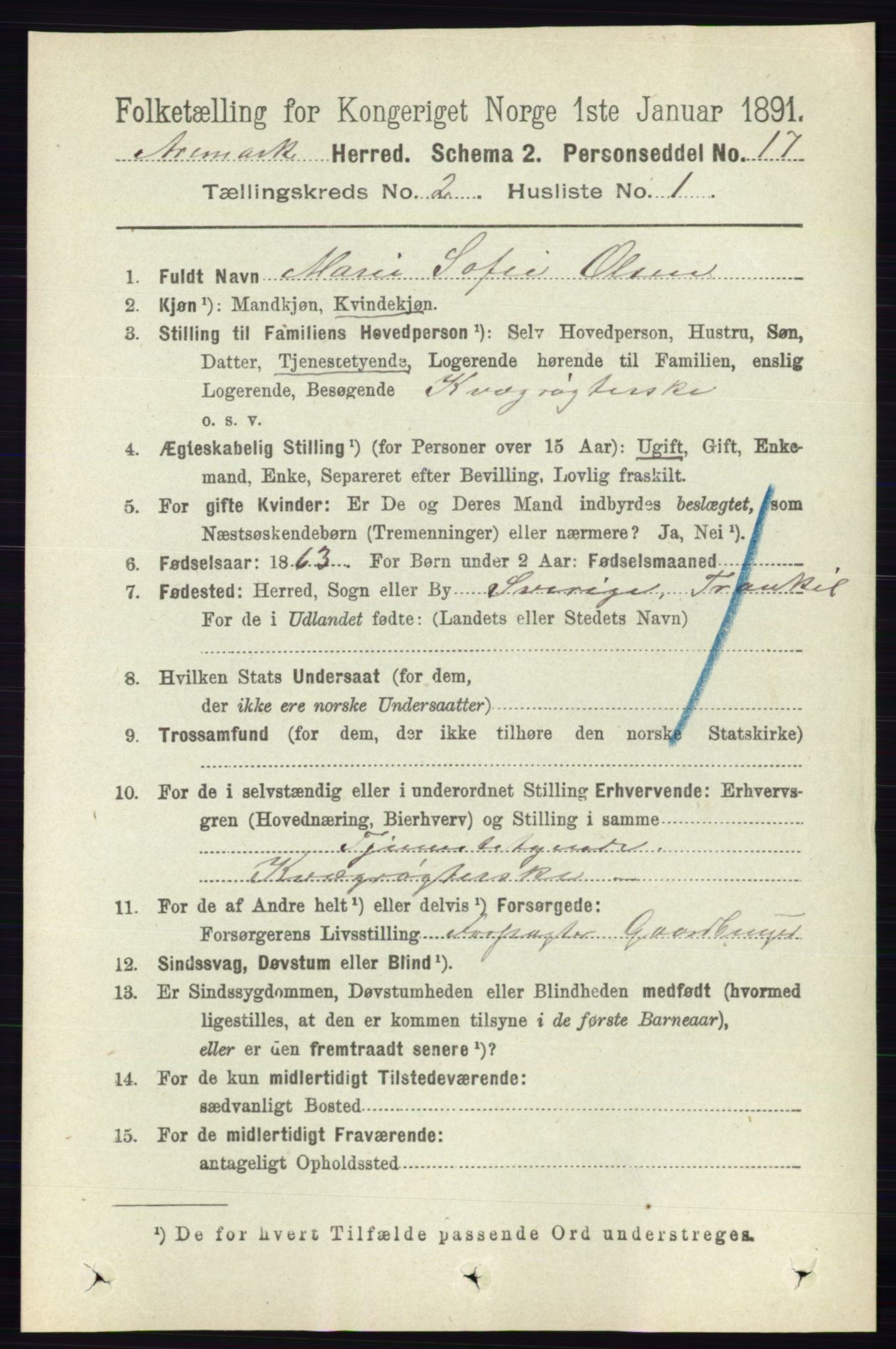RA, Folketelling 1891 for 0118 Aremark herred, 1891, s. 886