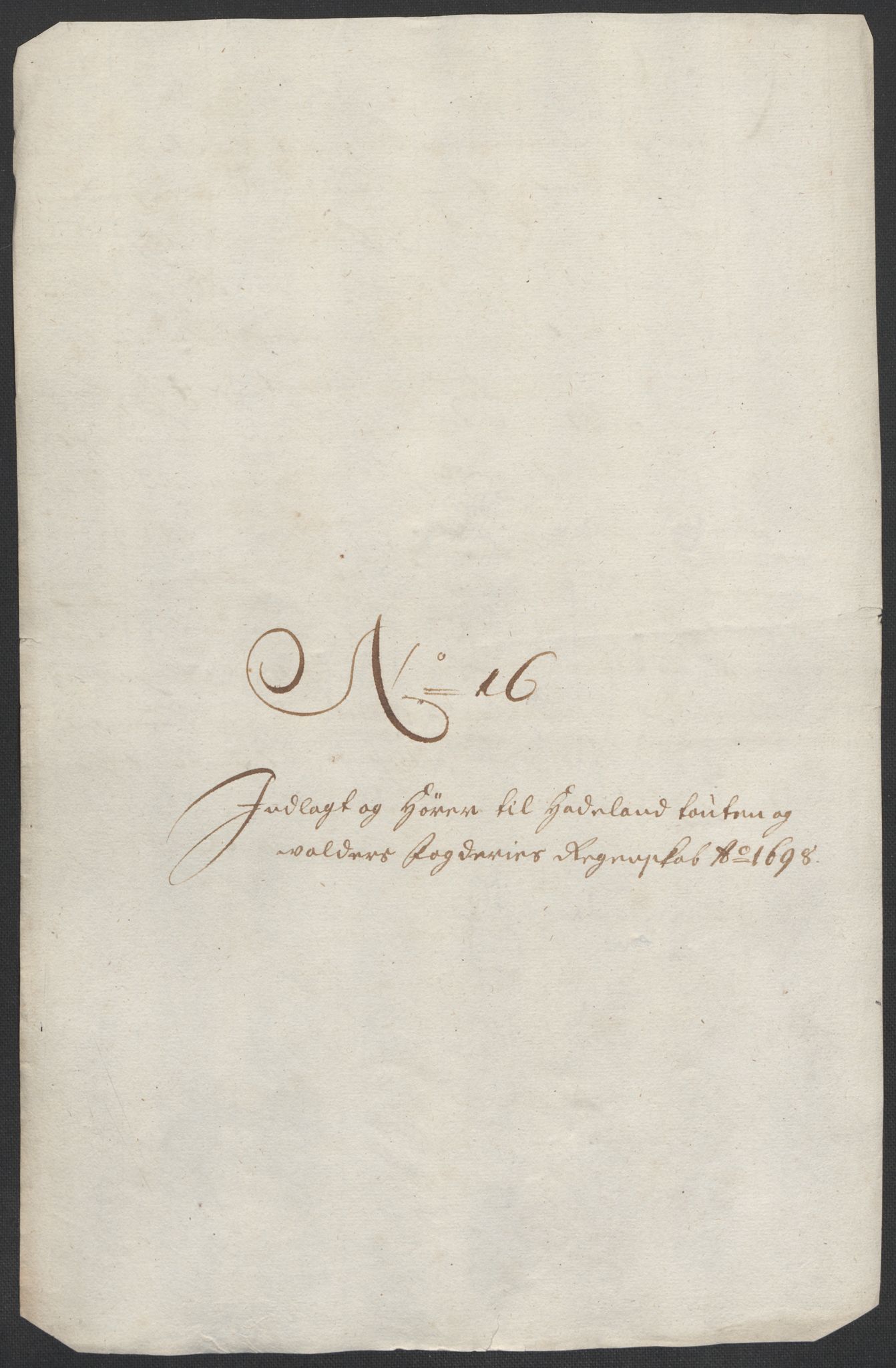 Rentekammeret inntil 1814, Reviderte regnskaper, Fogderegnskap, RA/EA-4092/R18/L1296: Fogderegnskap Hadeland, Toten og Valdres, 1698, s. 249