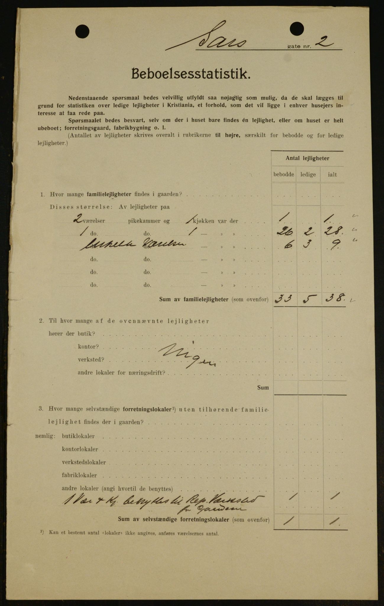OBA, Kommunal folketelling 1.2.1909 for Kristiania kjøpstad, 1909, s. 81153