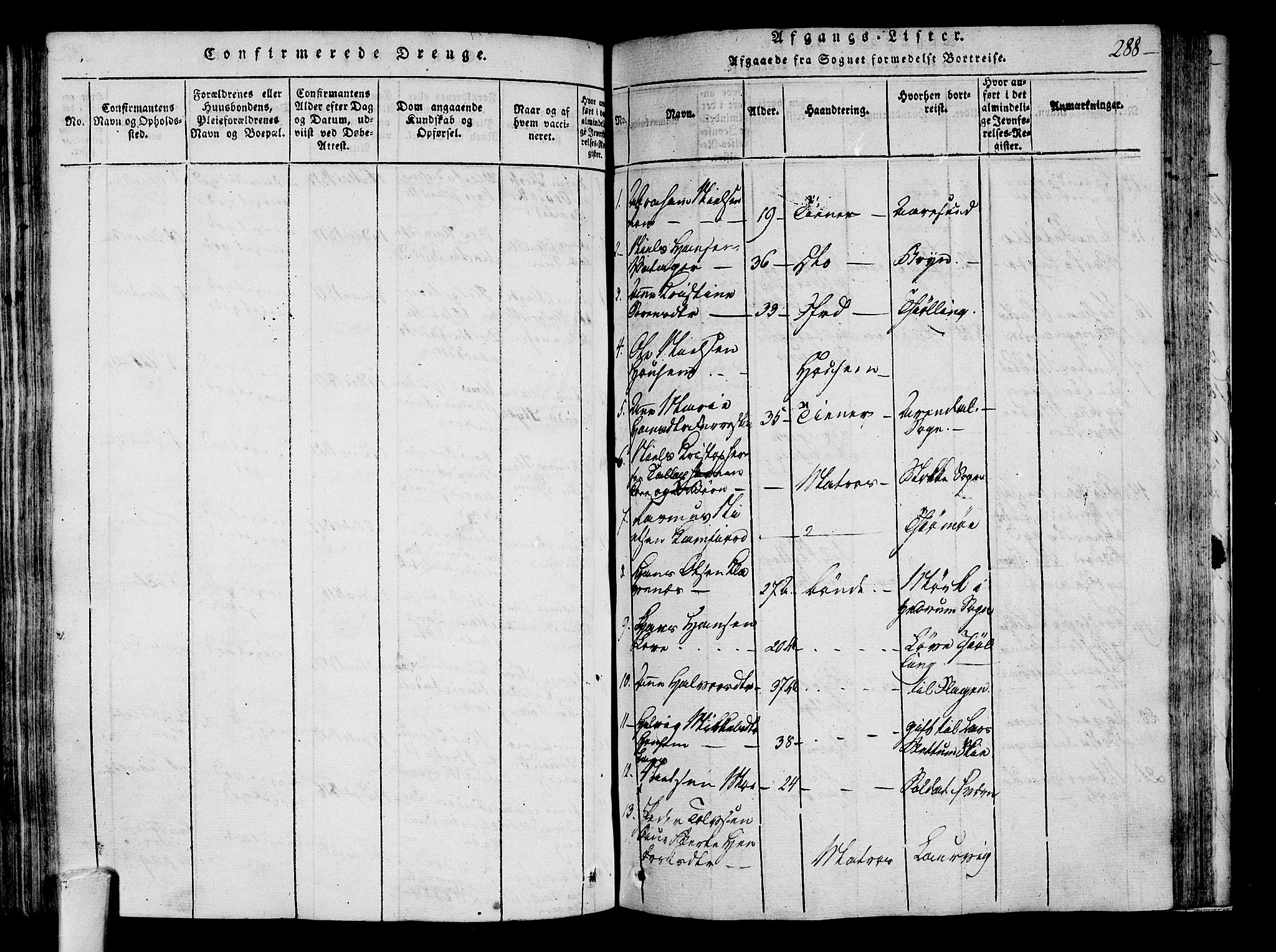 Sandar kirkebøker, AV/SAKO-A-243/F/Fa/L0004: Ministerialbok nr. 4, 1814-1832, s. 288