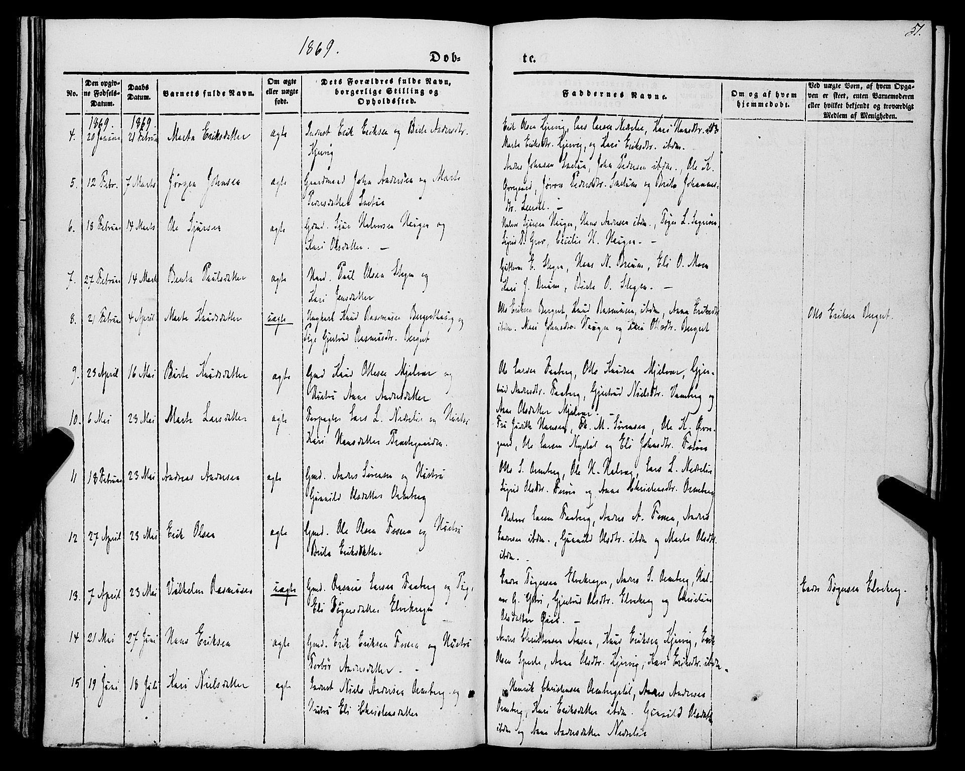 Jostedal sokneprestembete, AV/SAB-A-80601/H/Haa/Haaa/L0005: Ministerialbok nr. A 5, 1849-1877, s. 51