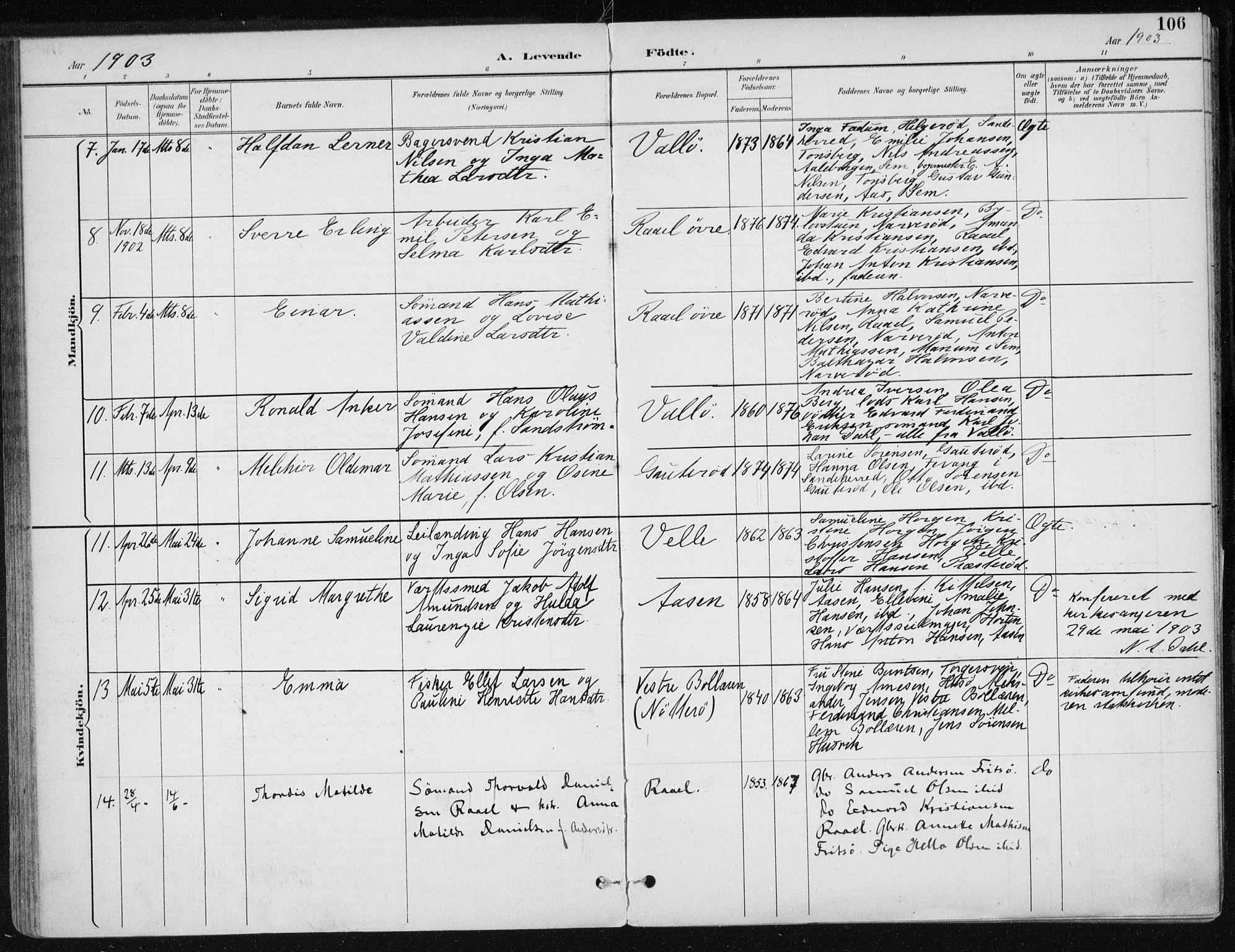 Sem kirkebøker, AV/SAKO-A-5/F/Fb/L0005: Ministerialbok nr. II 5, 1892-1904, s. 106