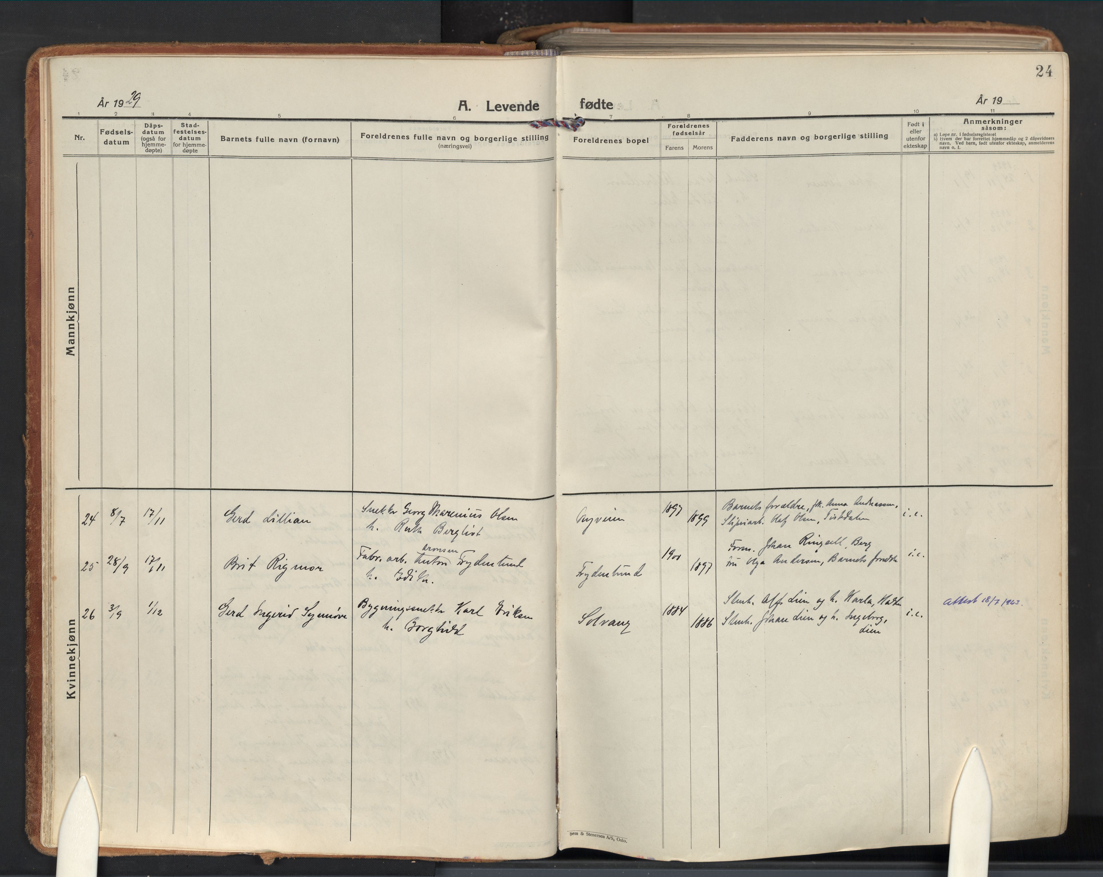 Idd prestekontor Kirkebøker, AV/SAO-A-10911/F/Fc/L0008: Ministerialbok nr. III 8, 1926-1953, s. 24