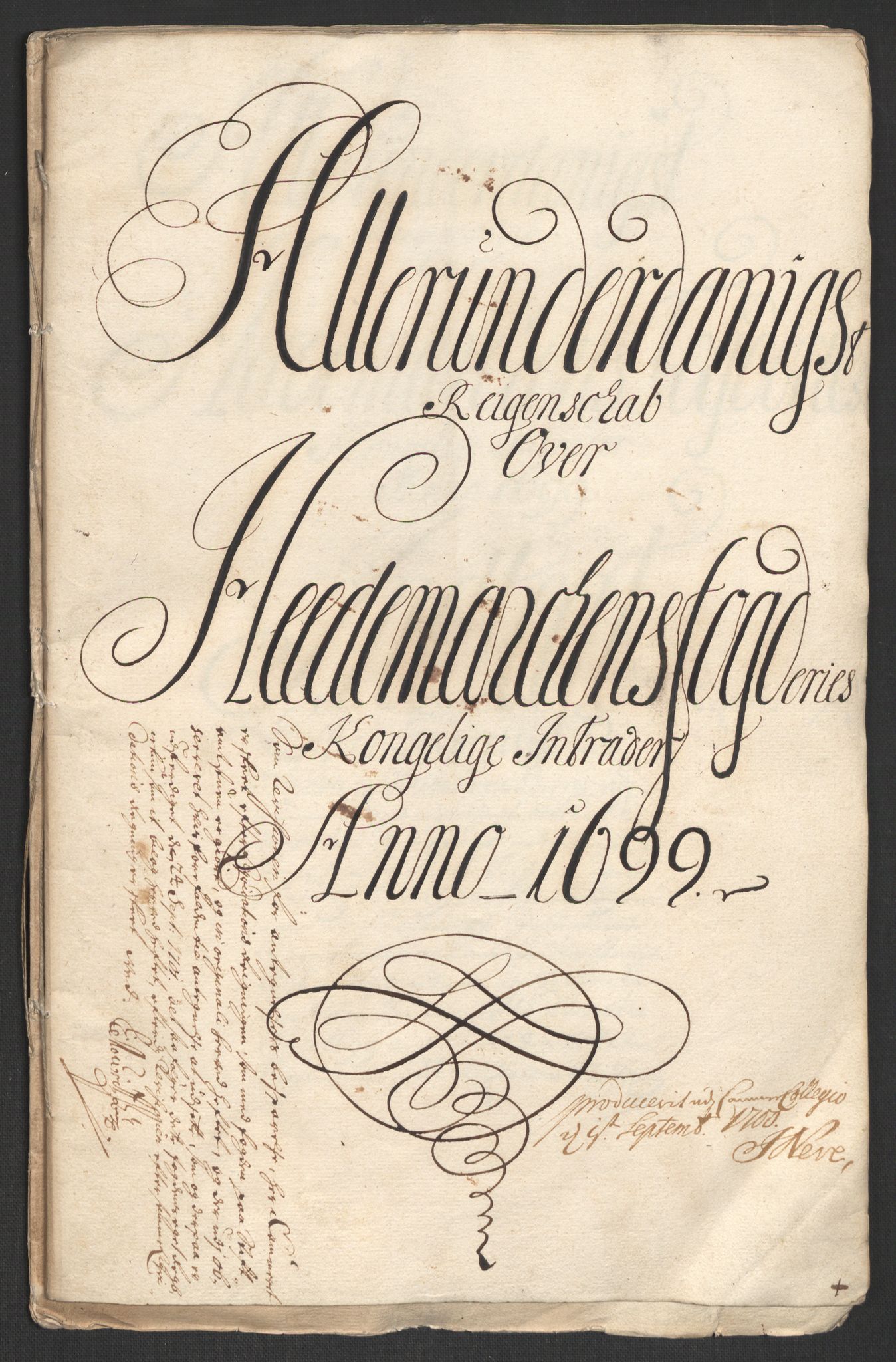 Rentekammeret inntil 1814, Reviderte regnskaper, Fogderegnskap, RA/EA-4092/R16/L1038: Fogderegnskap Hedmark, 1699, s. 3