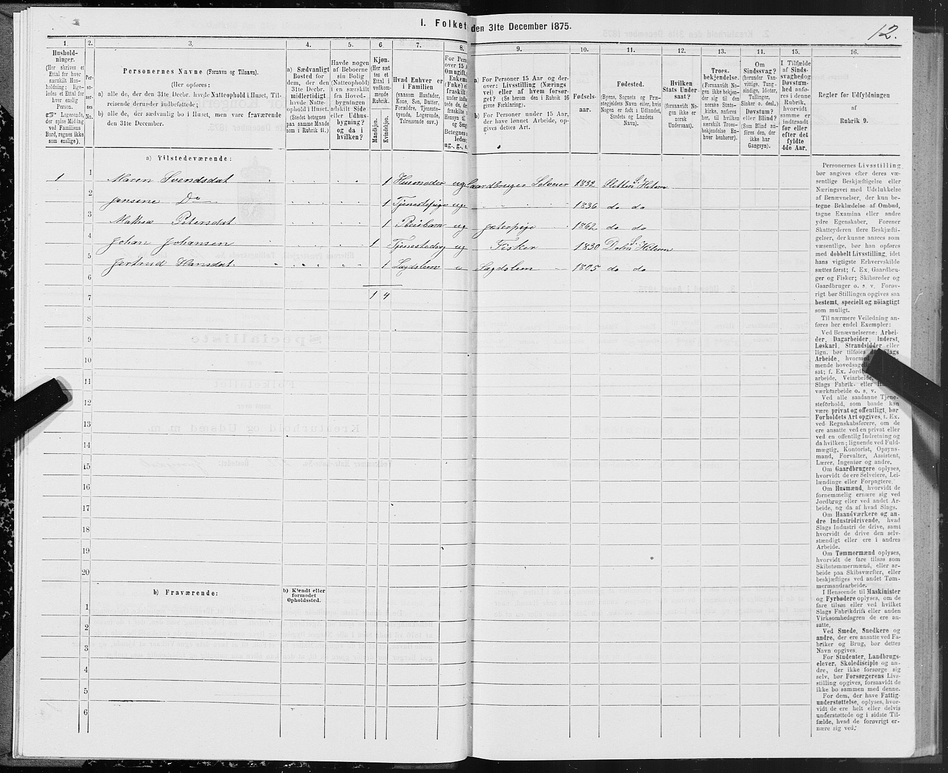 SAT, Folketelling 1875 for 1617P Hitra prestegjeld, 1875, s. 8012