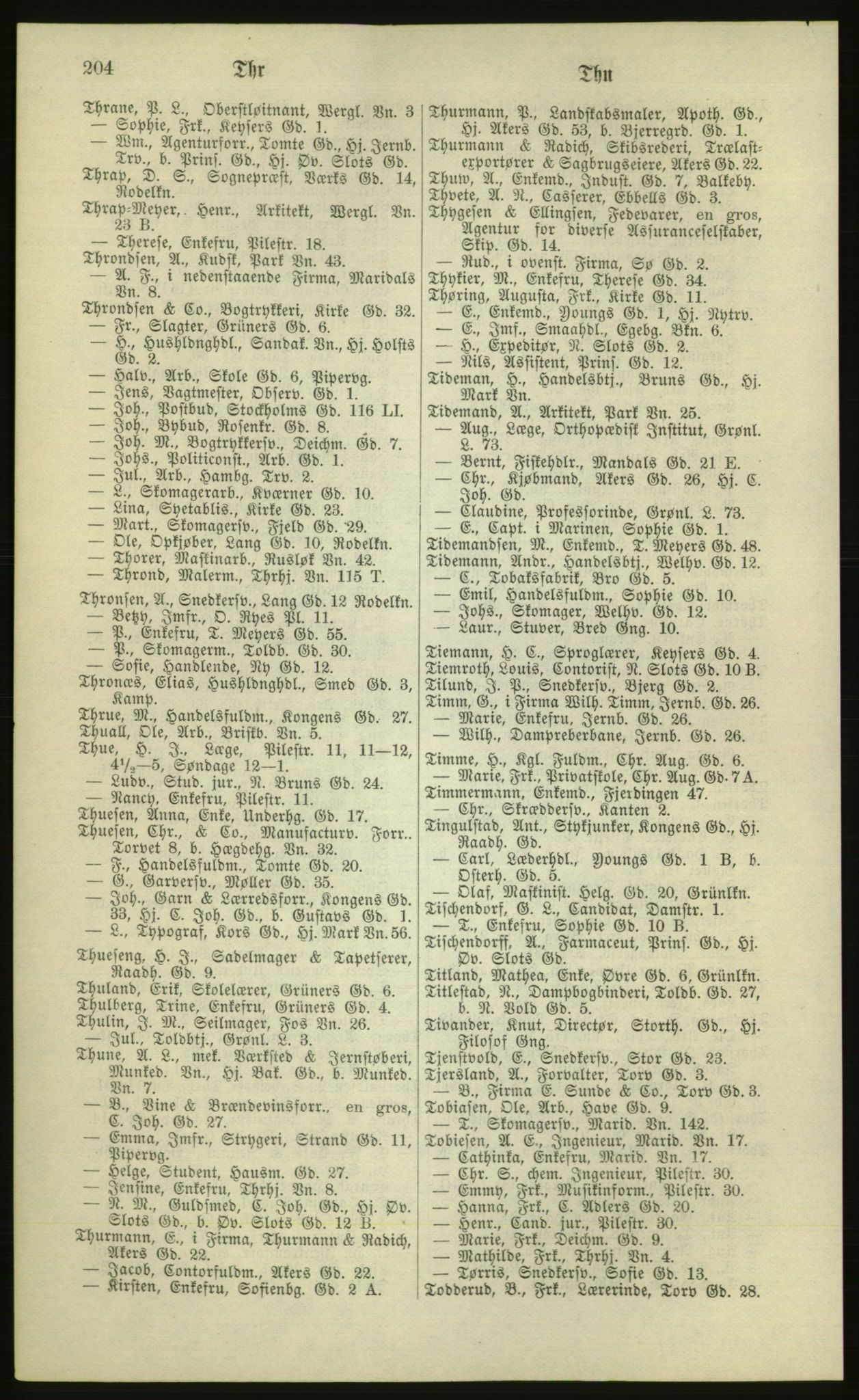 Kristiania/Oslo adressebok, PUBL/-, 1881, s. 204