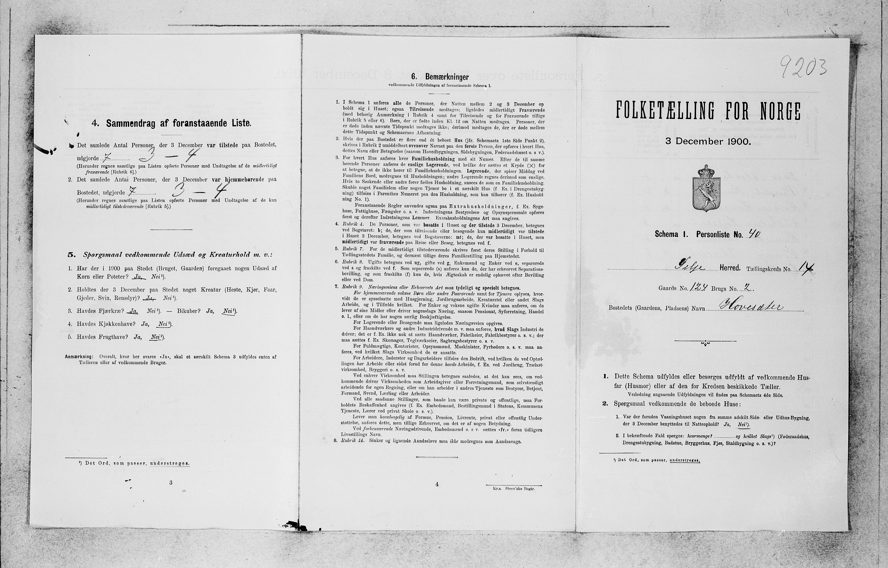 SAB, Folketelling 1900 for 1441 Selje herred, 1900, s. 1397