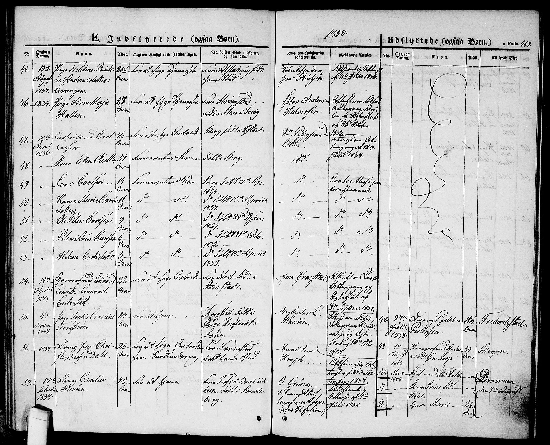 Halden prestekontor Kirkebøker, AV/SAO-A-10909/G/Ga/L0003: Klokkerbok nr. 3, 1834-1844, s. 467