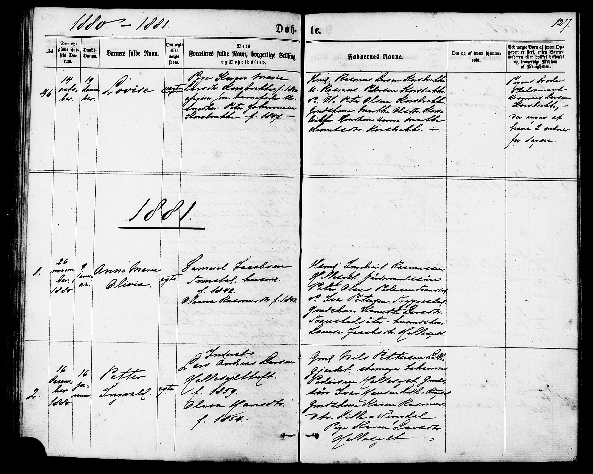 Ministerialprotokoller, klokkerbøker og fødselsregistre - Møre og Romsdal, SAT/A-1454/517/L0226: Ministerialbok nr. 517A06, 1862-1881, s. 127