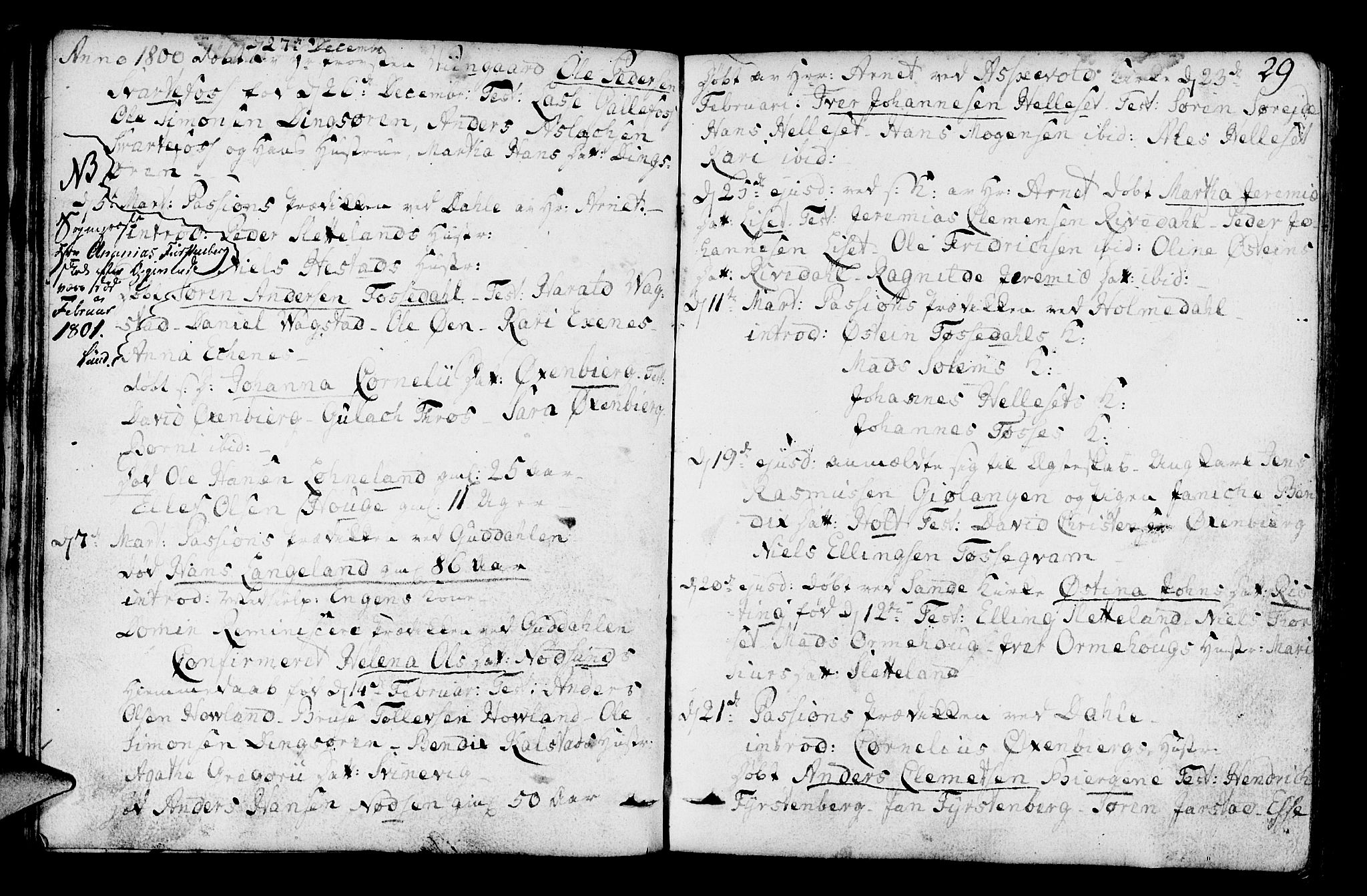 Fjaler sokneprestembete, AV/SAB-A-79801/H/Haa/Haaa/L0003: Ministerialbok nr. A 3, 1799-1814, s. 29