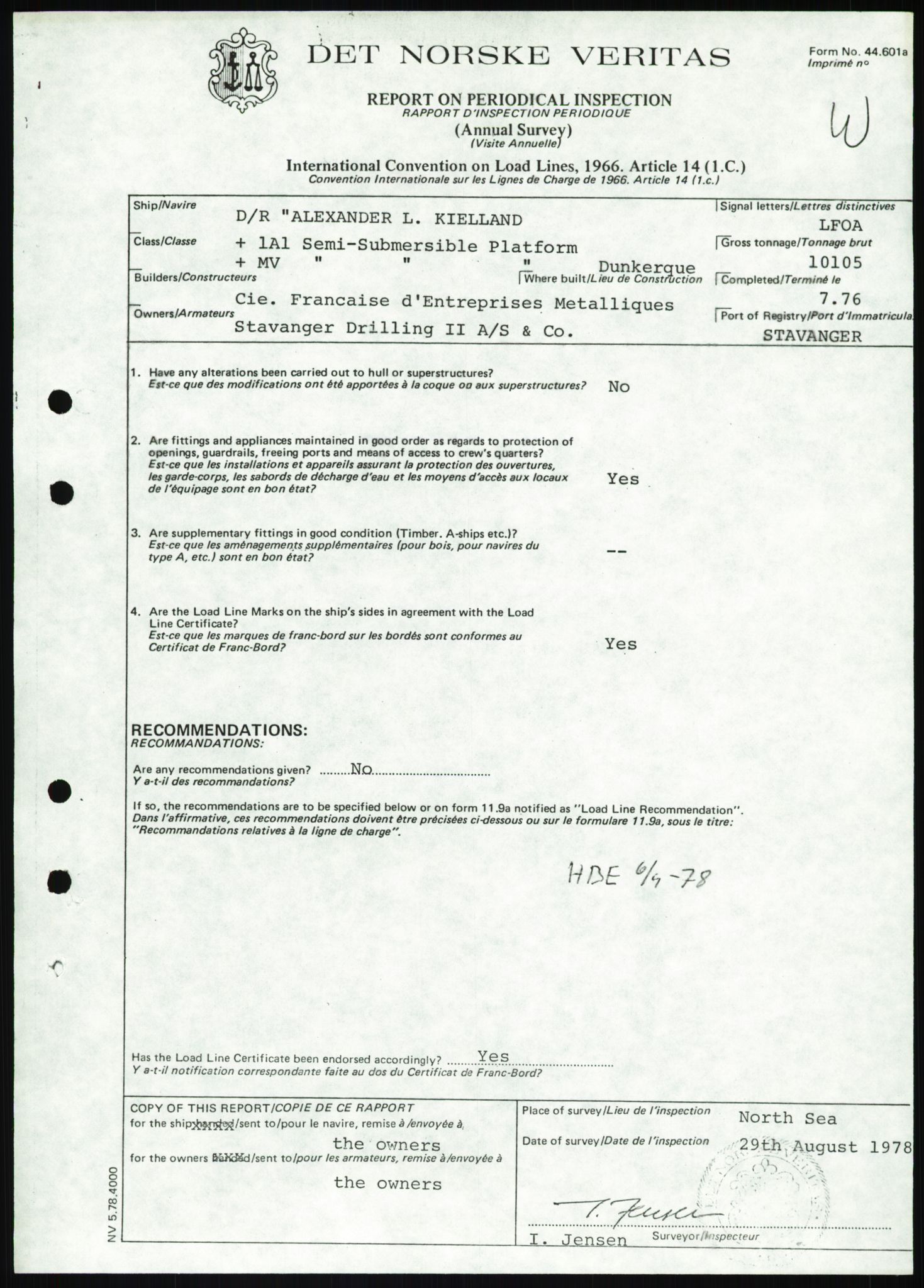 Justisdepartementet, Granskningskommisjonen ved Alexander Kielland-ulykken 27.3.1980, AV/RA-S-1165/D/L0025: I Det norske Veritas (Doku.liste + I6, I12, I18-I20, I29, I32-I33, I35, I37-I39, I42)/J Department of Energy (J11)/M Lloyds Register(M6, M8-M10)/T (T2-T3/ U Stabilitet (U1-U2)/V Forankring (V1-V3), 1980-1981, s. 237