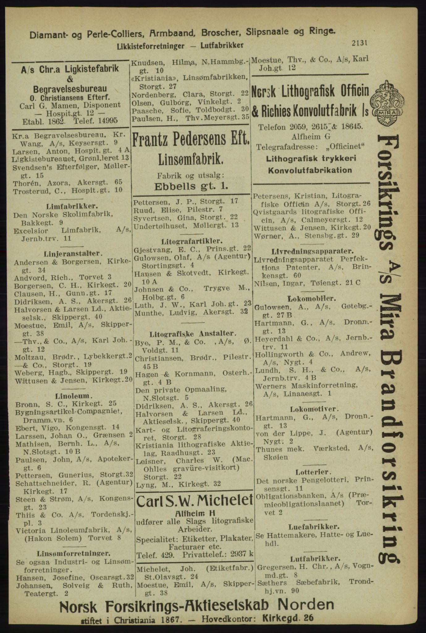 Kristiania/Oslo adressebok, PUBL/-, 1918, s. 2284