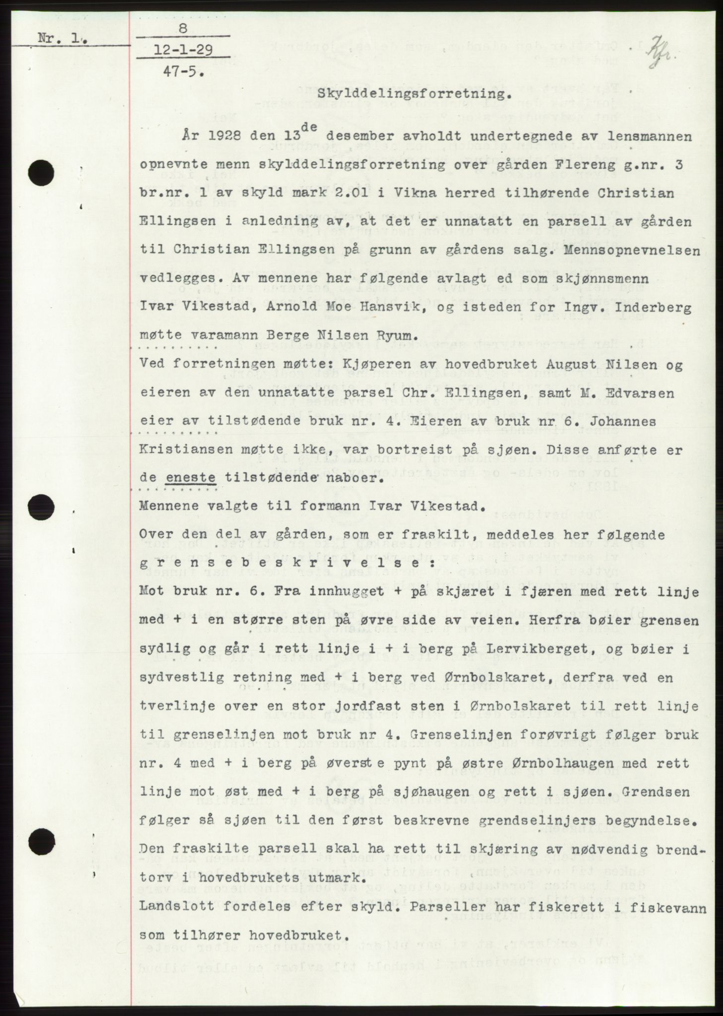 Namdal sorenskriveri, SAT/A-4133/1/2/2C: Pantebok nr. -, 1926-1930, Tingl.dato: 12.01.1929