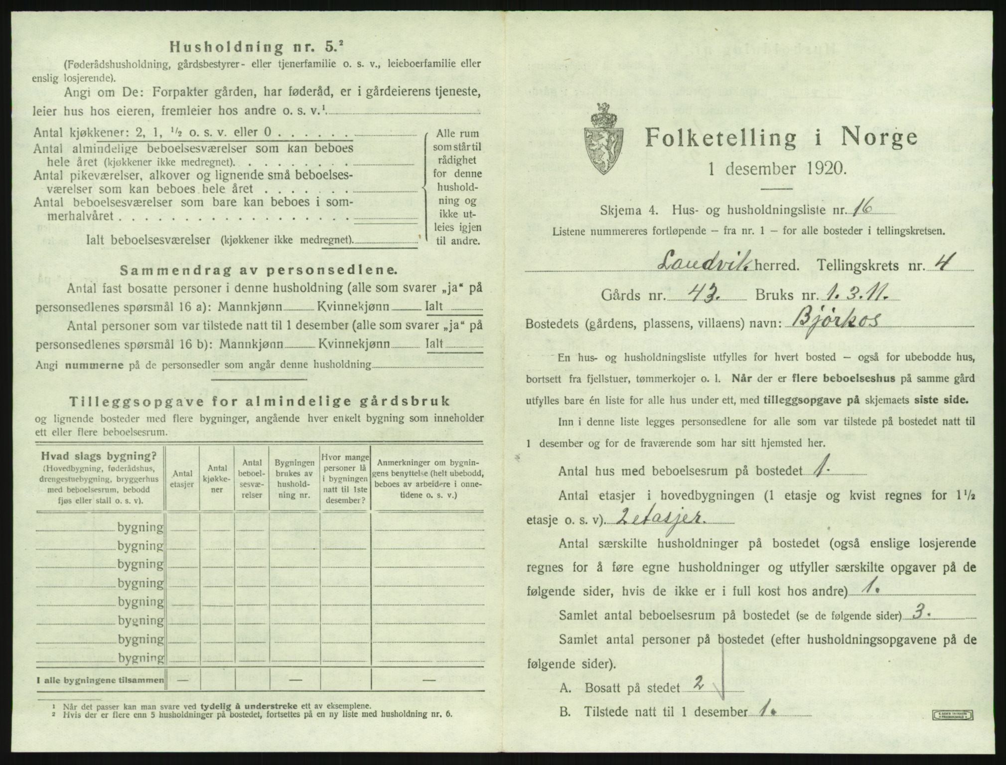 SAK, Folketelling 1920 for 0924 Landvik herred, 1920, s. 712