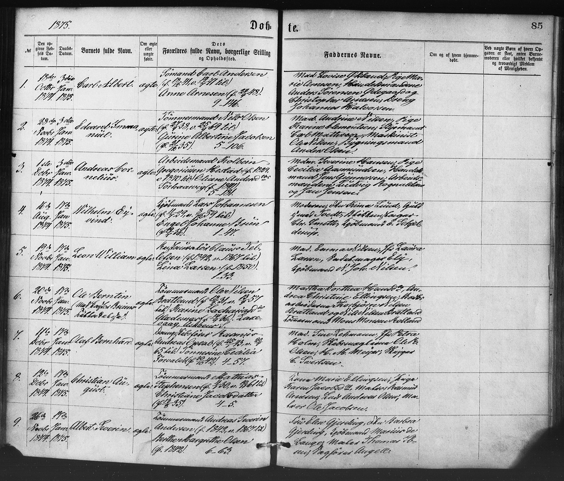 Nykirken Sokneprestembete, AV/SAB-A-77101/H/Haa/L0016: Ministerialbok nr. B 3, 1870-1884, s. 85
