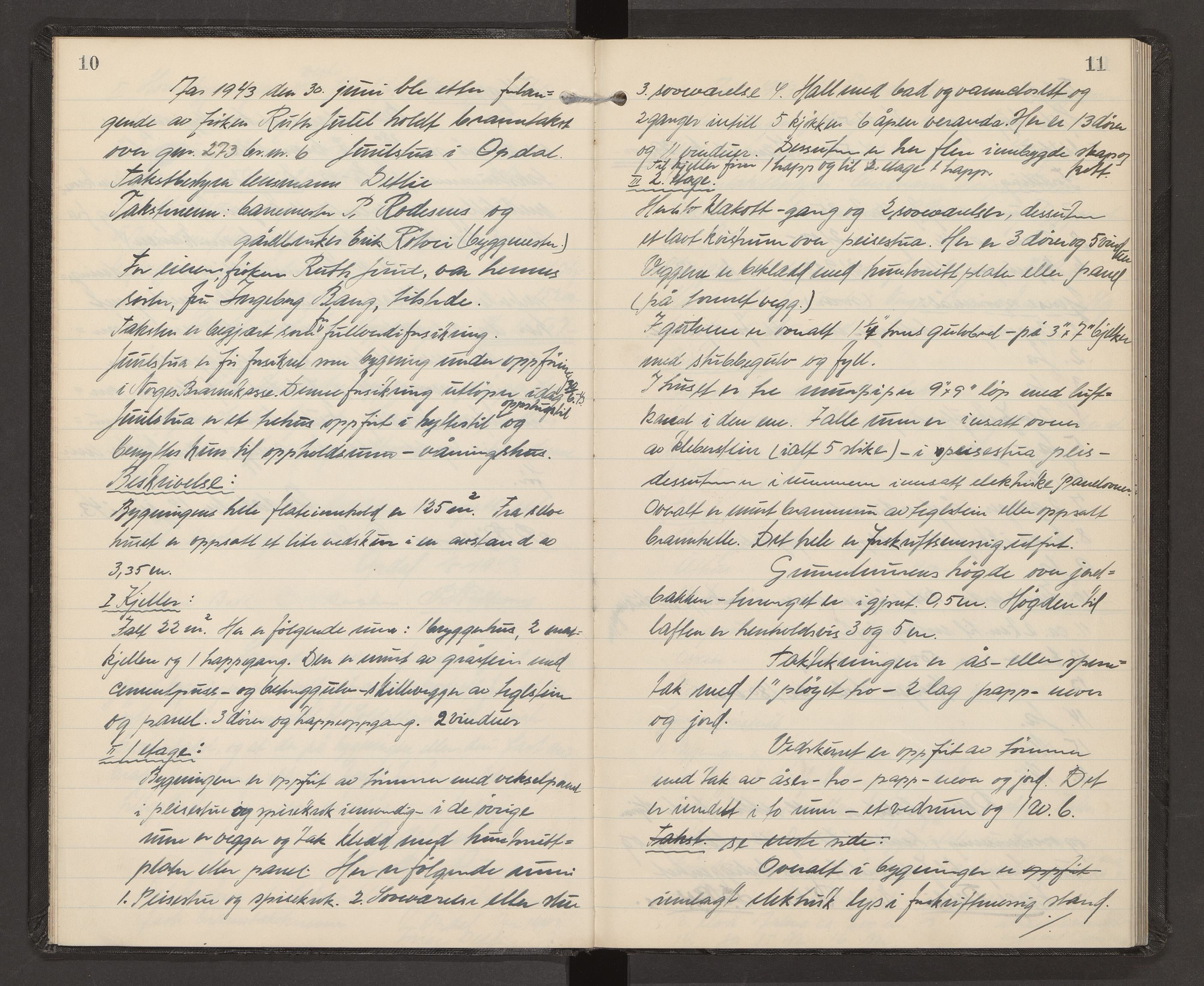 Norges Brannkasse Oppdal, AV/SAT-A-5527/Fa/L0002: Branntakstprotokoll med tekst, 1942-1950