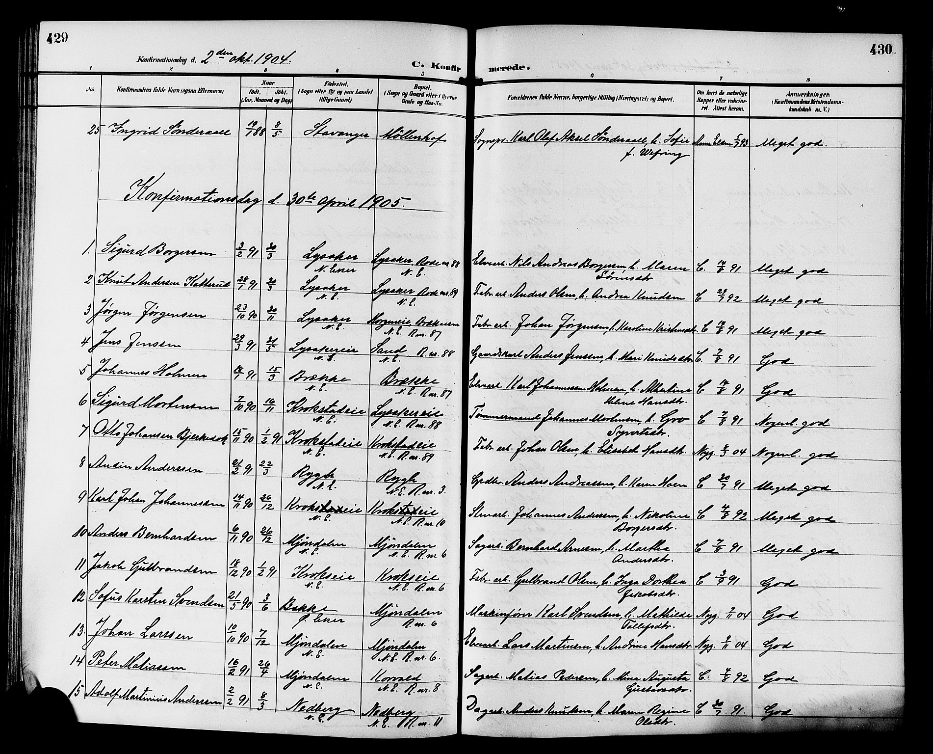 Nedre Eiker kirkebøker, AV/SAKO-A-612/G/Ga/L0003: Klokkerbok nr. 3, 1896-1905, s. 429-430