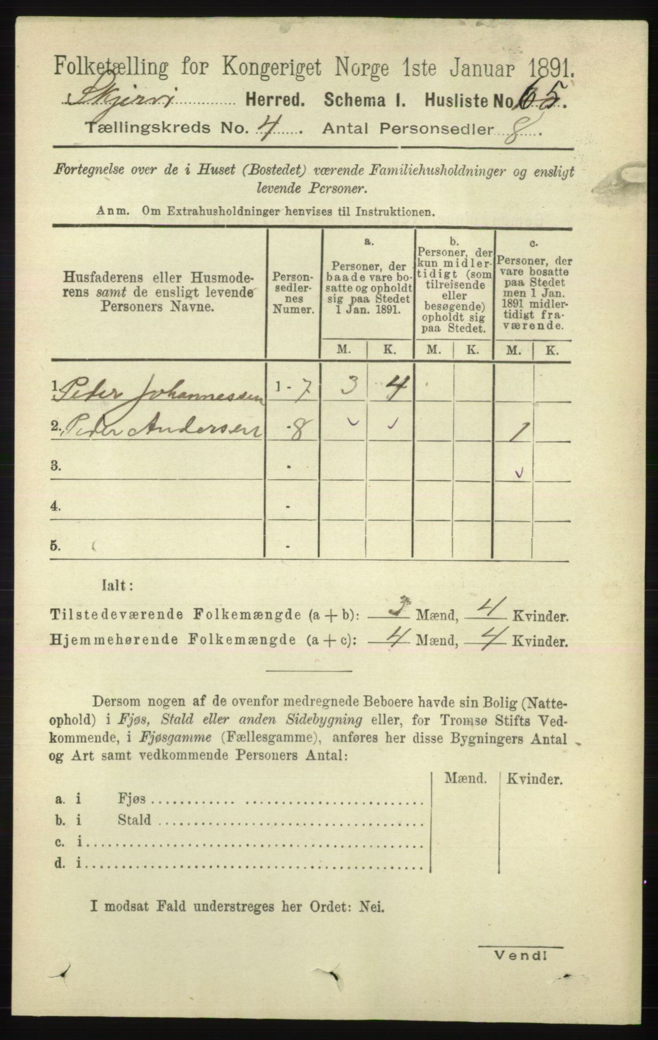 RA, Folketelling 1891 for 1941 Skjervøy herred, 1891, s. 2288