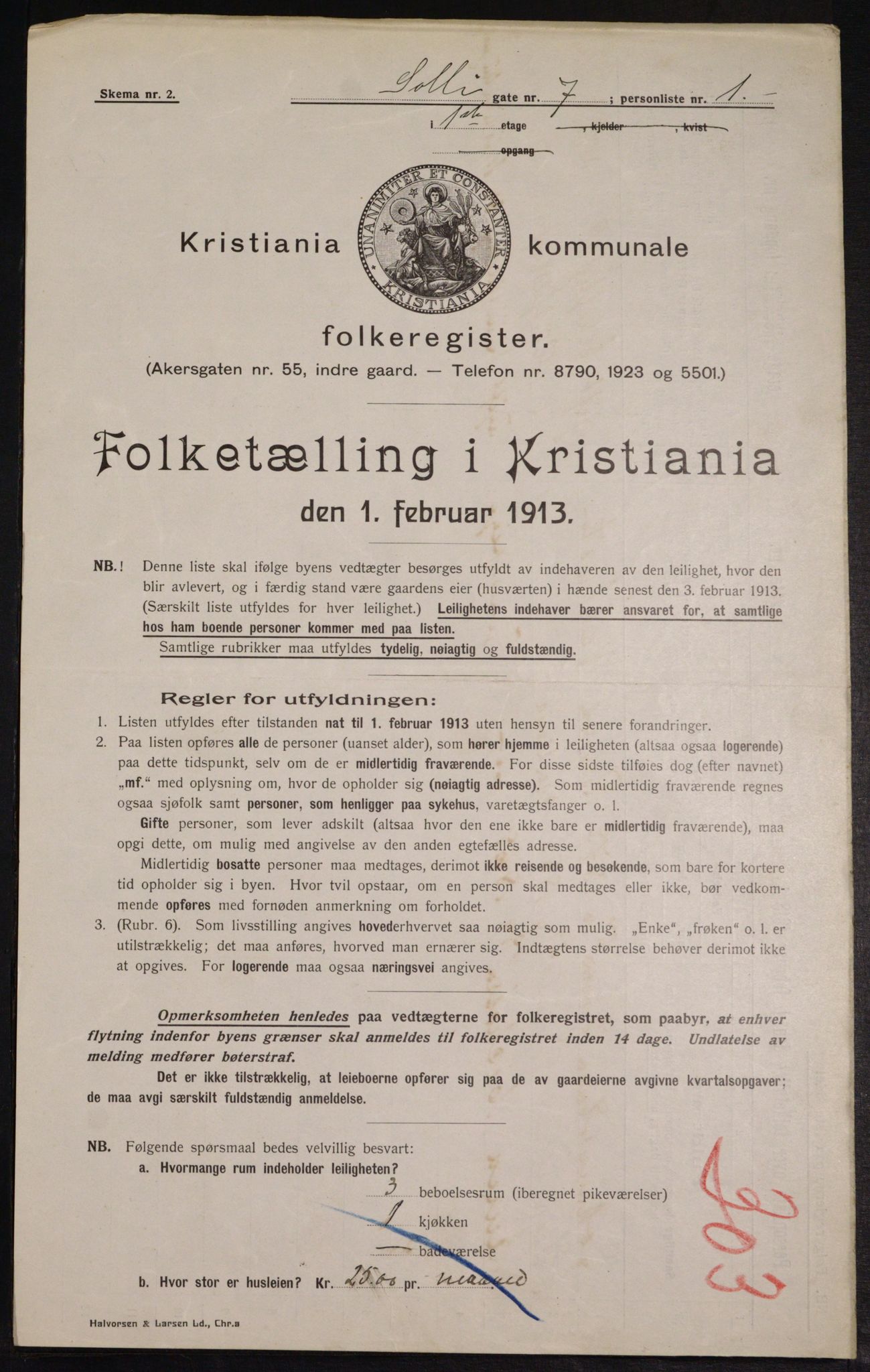 OBA, Kommunal folketelling 1.2.1913 for Kristiania, 1913, s. 99723