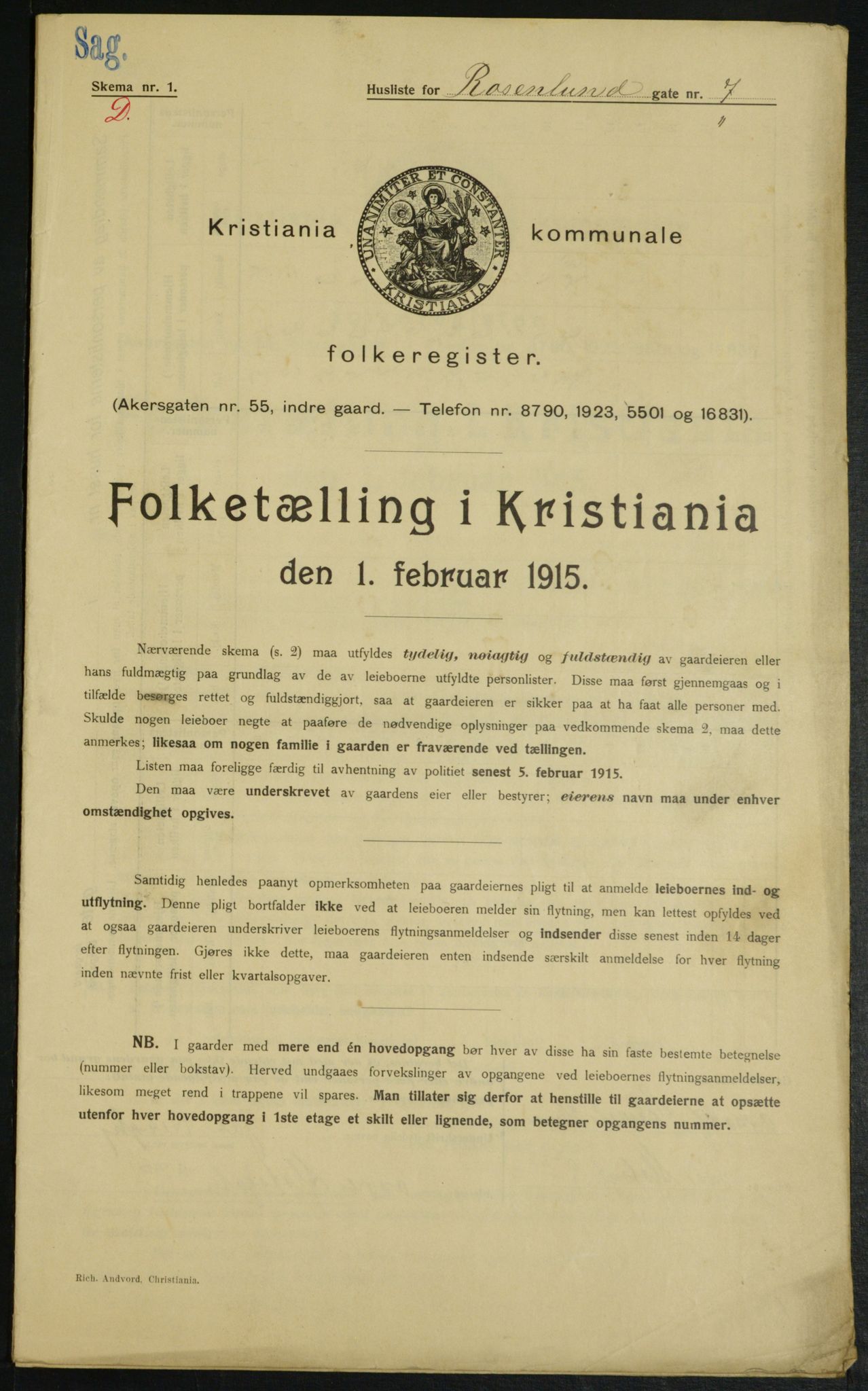 OBA, Kommunal folketelling 1.2.1915 for Kristiania, 1915, s. 83704