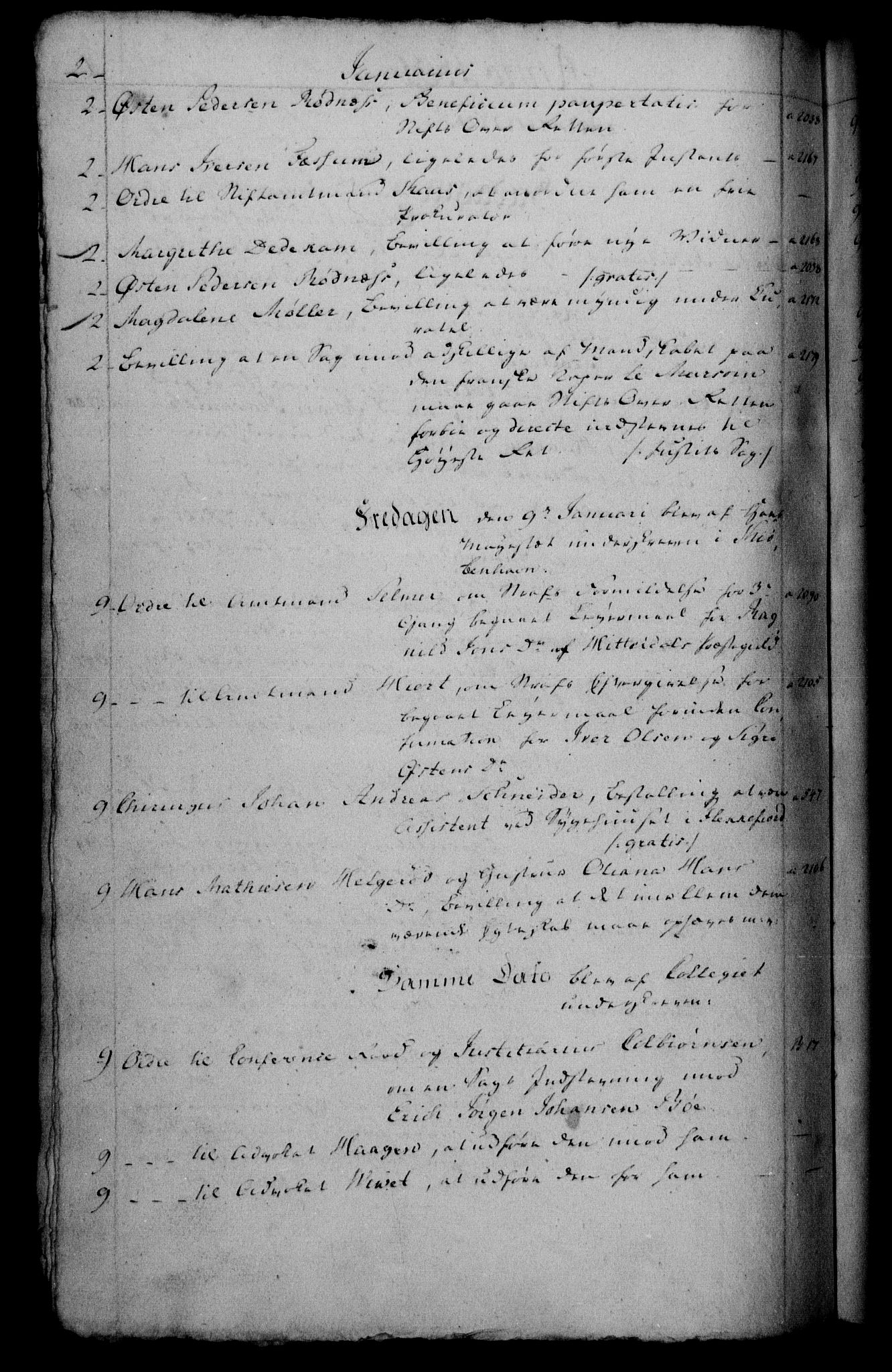 Danske Kanselli 1800-1814, RA/EA-3024/H/Hf/Hfb/Hfbc/L0002: Underskrivelsesbok m. register, 1801, s. 2