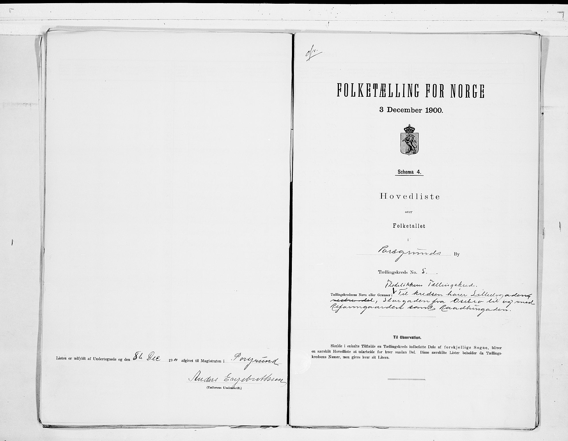 SAKO, Folketelling 1900 for 0805 Porsgrunn kjøpstad, 1900, s. 12