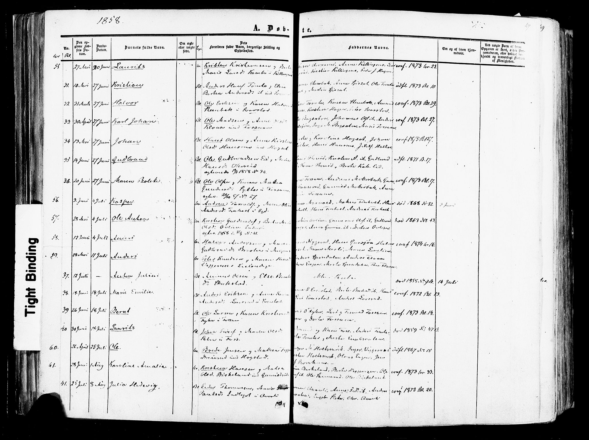 Aurskog prestekontor Kirkebøker, SAO/A-10304a/F/Fa/L0007: Ministerialbok nr. I 7, 1854-1877, s. 47