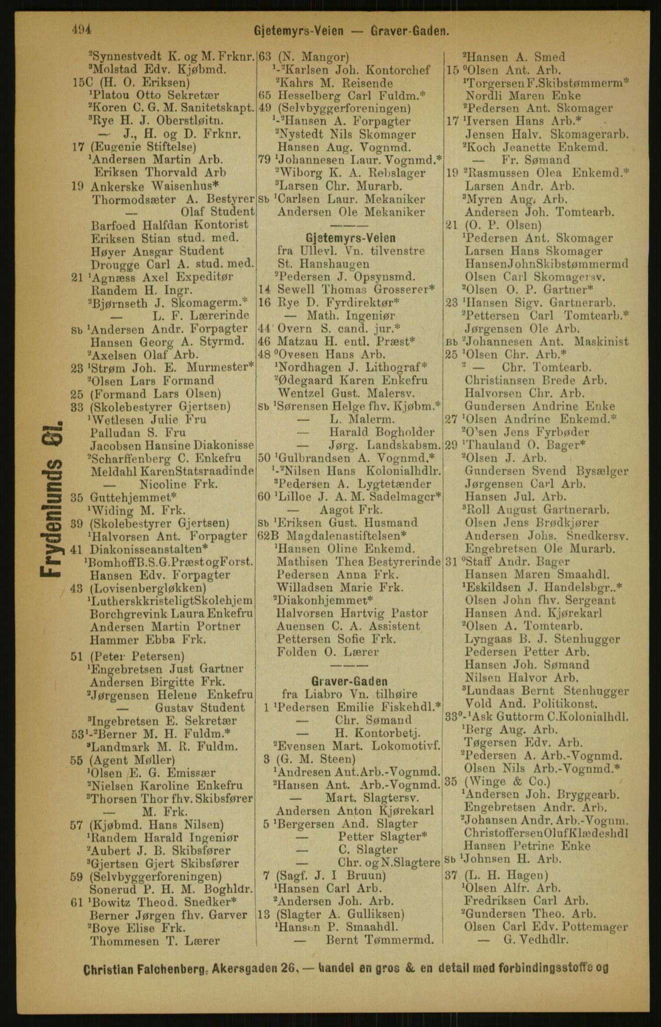 Kristiania/Oslo adressebok, PUBL/-, 1891, s. 494
