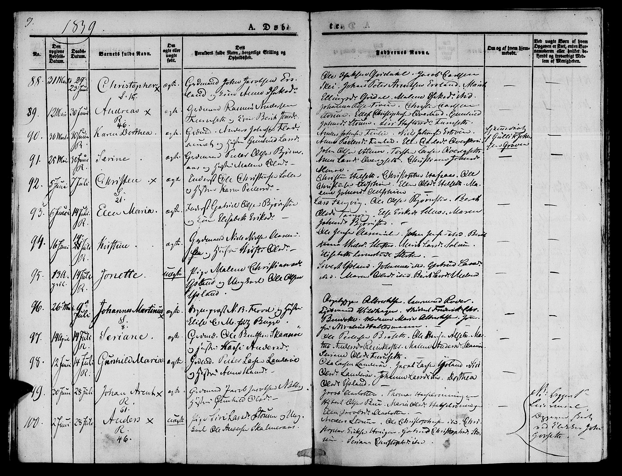 Ministerialprotokoller, klokkerbøker og fødselsregistre - Sør-Trøndelag, SAT/A-1456/646/L0610: Ministerialbok nr. 646A08, 1837-1847, s. 9