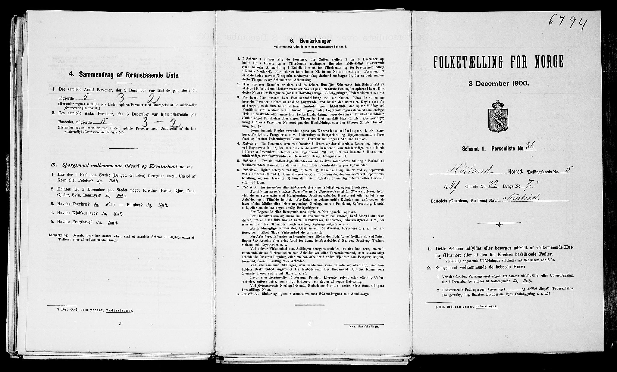 SAST, Folketelling 1900 for 1123 Høyland herred, 1900, s. 472