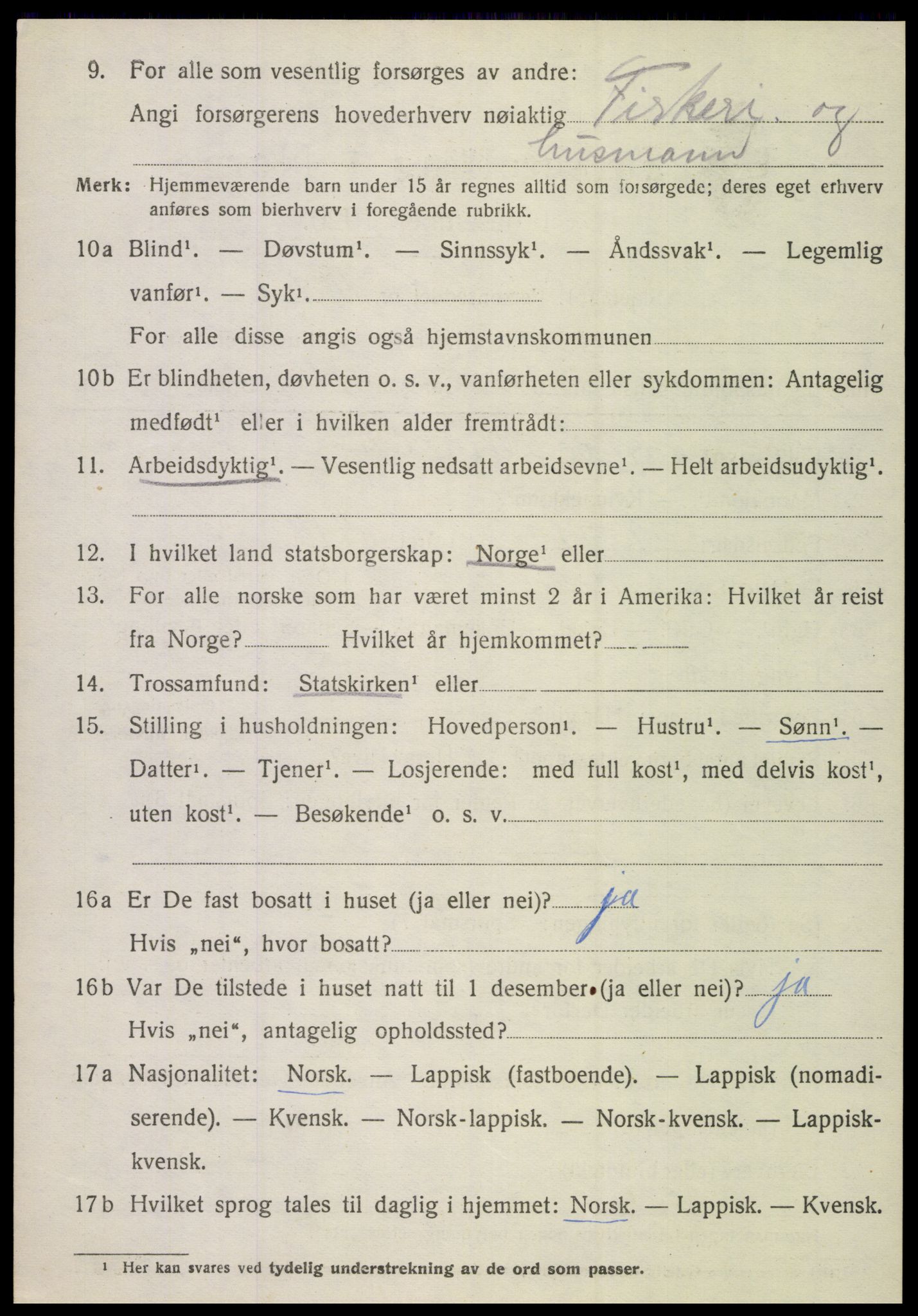 SAT, Folketelling 1920 for 1849 Hamarøy herred, 1920, s. 2409